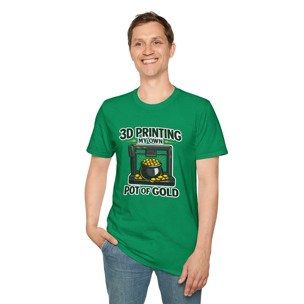 3D Printing My Pot of Gold T-Shirt | Funny Maker St. Patrick’s Day Tee | 3D Printer Shamrock Graphic