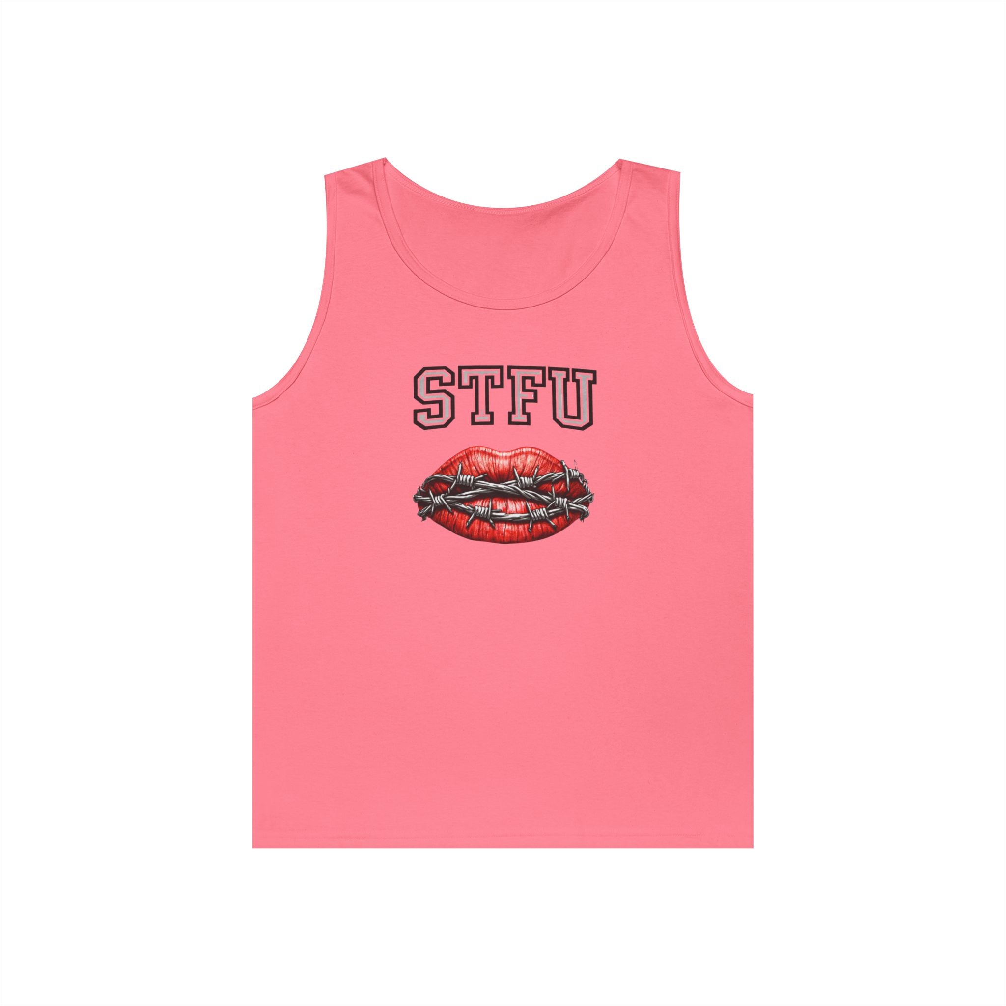 STFU Barbed Wire Lips Tank Top | Funny Censored Graphic