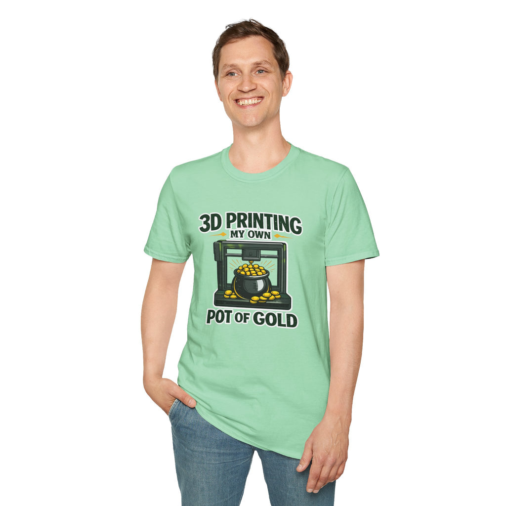 3D Printing My Pot of Gold T-Shirt | Funny Maker St. Patrick’s Day Tee | 3D Printer Shamrock Graphic
