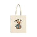 Cowgirl Love Tote | Western Valentine canvas tote, boot heart bandana