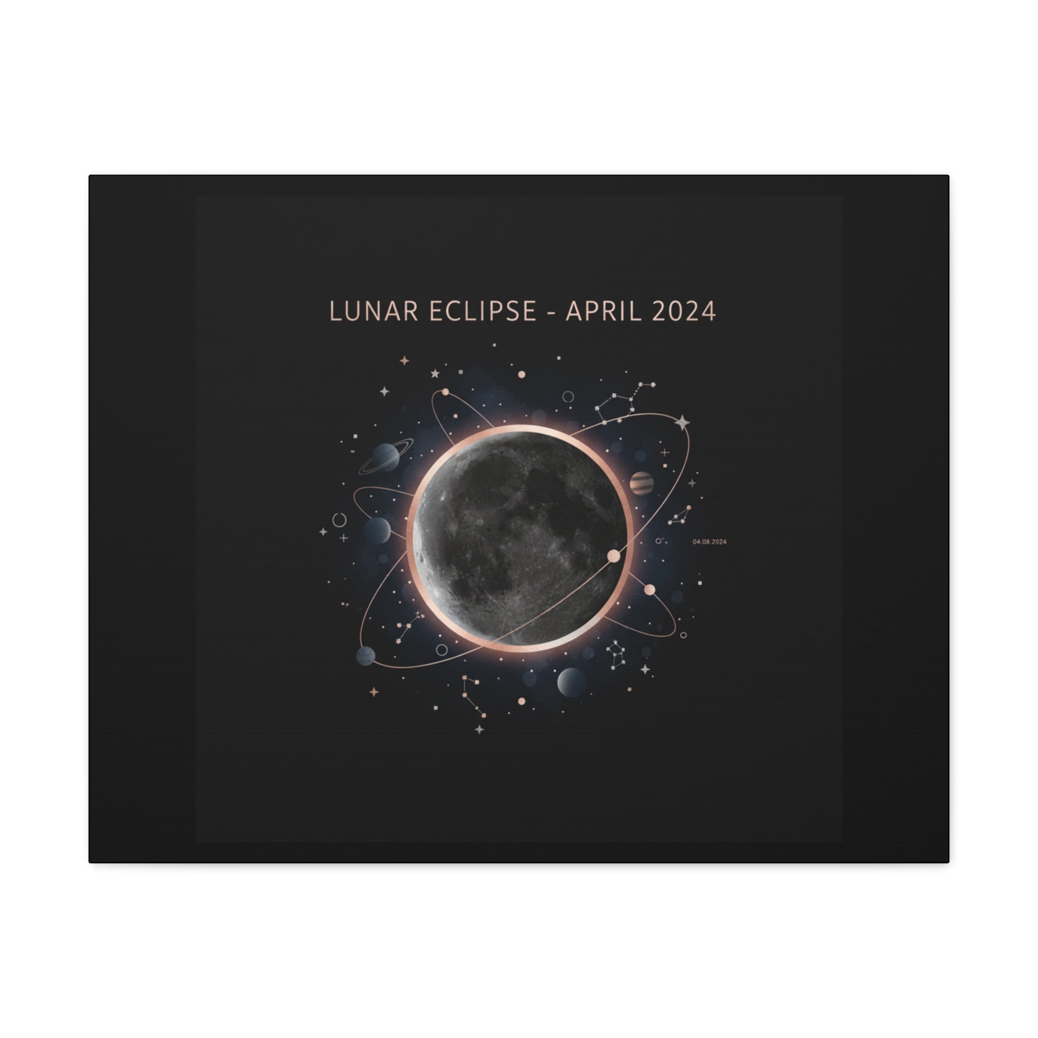 Lunar Eclipse April 2024 Canvas | eclipse decor, star map poster