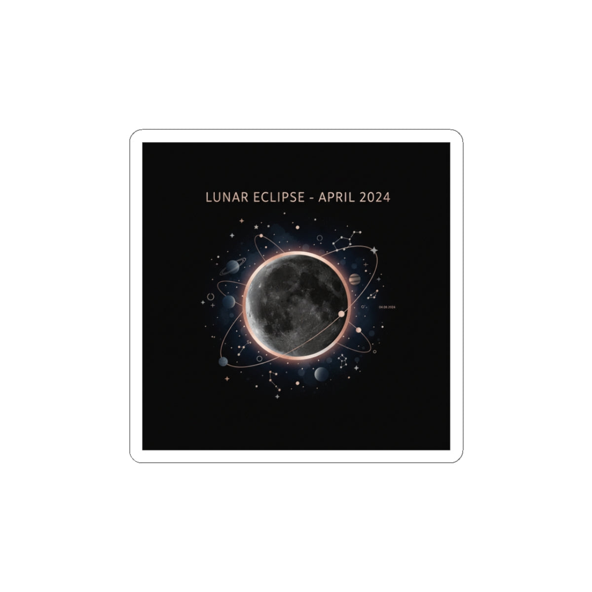 Lunar Eclipse Sticker | celestial event, astronomy design