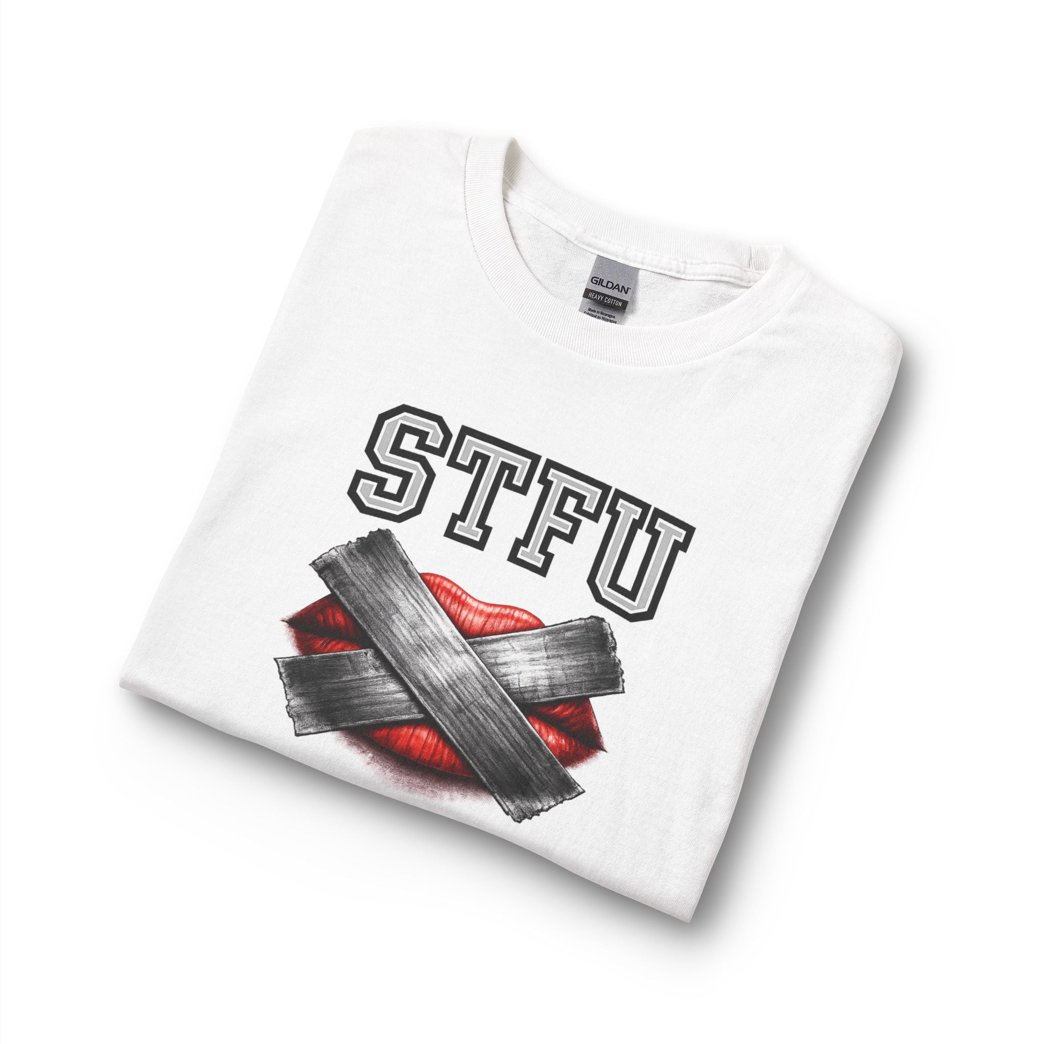 STFU Taped Lips Long Sleeve T-Shirt | Censored Graphic