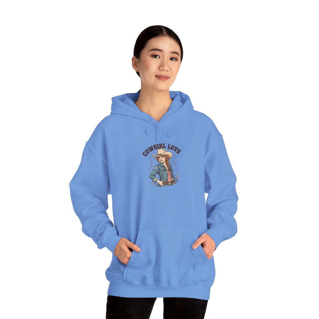 Cowgirl Love Hoodie | Western Valentine, boot heart bandana design