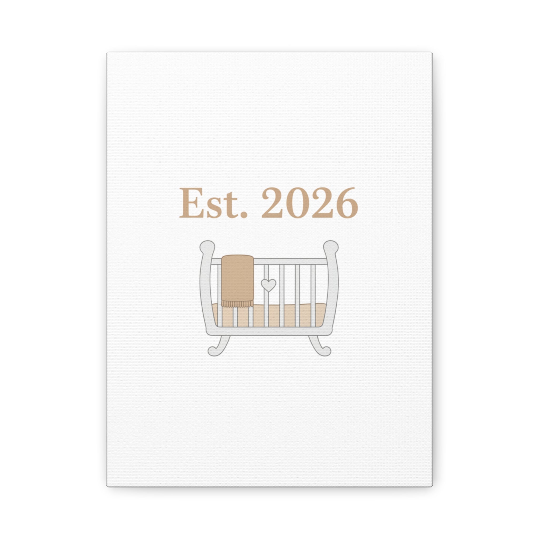 Est. 2026 Crib Canvas | Nursery Wall Art, New Parent Keepsake