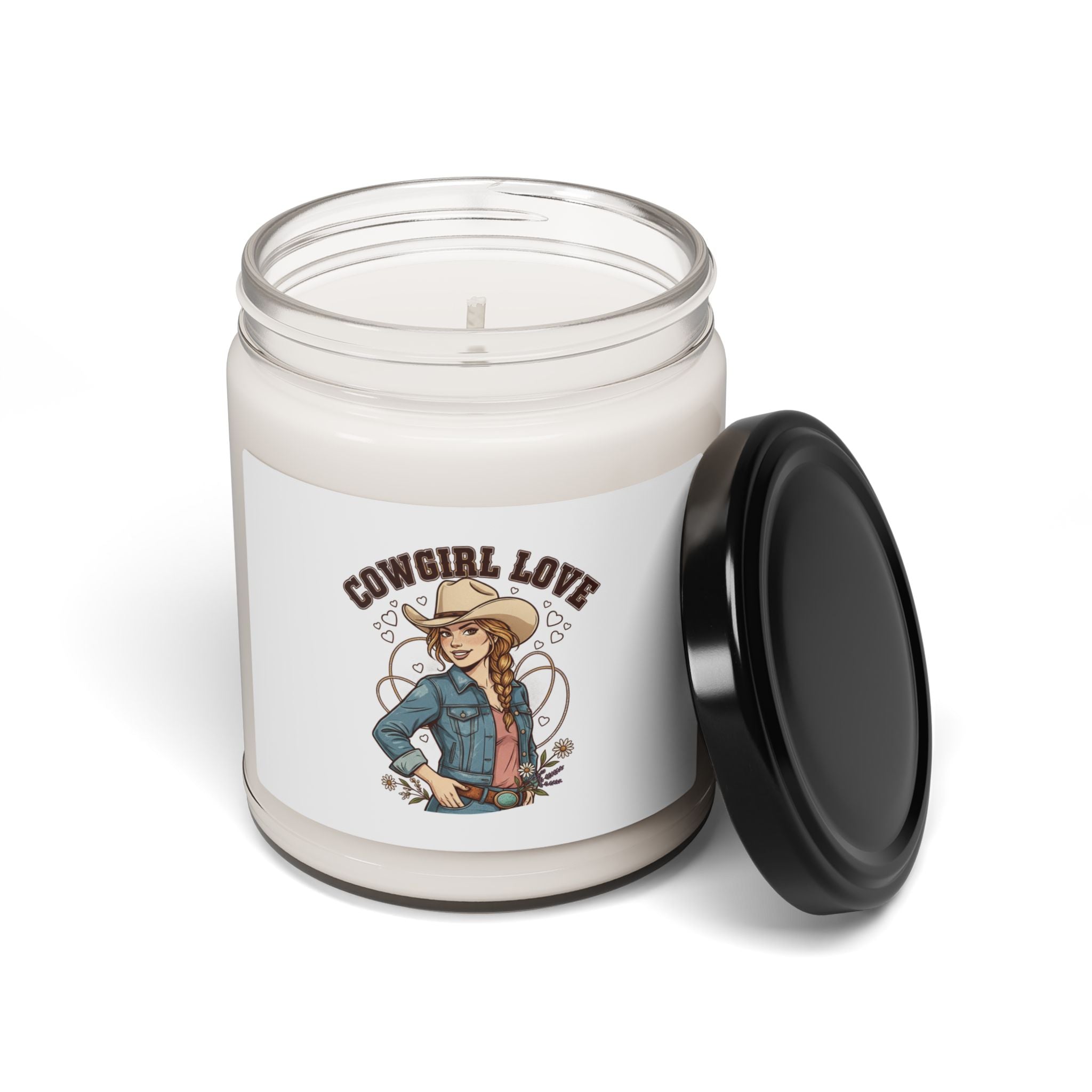 Cowgirl Love Soy Candle, Western Valentine | Dusty Rose Boot Heart