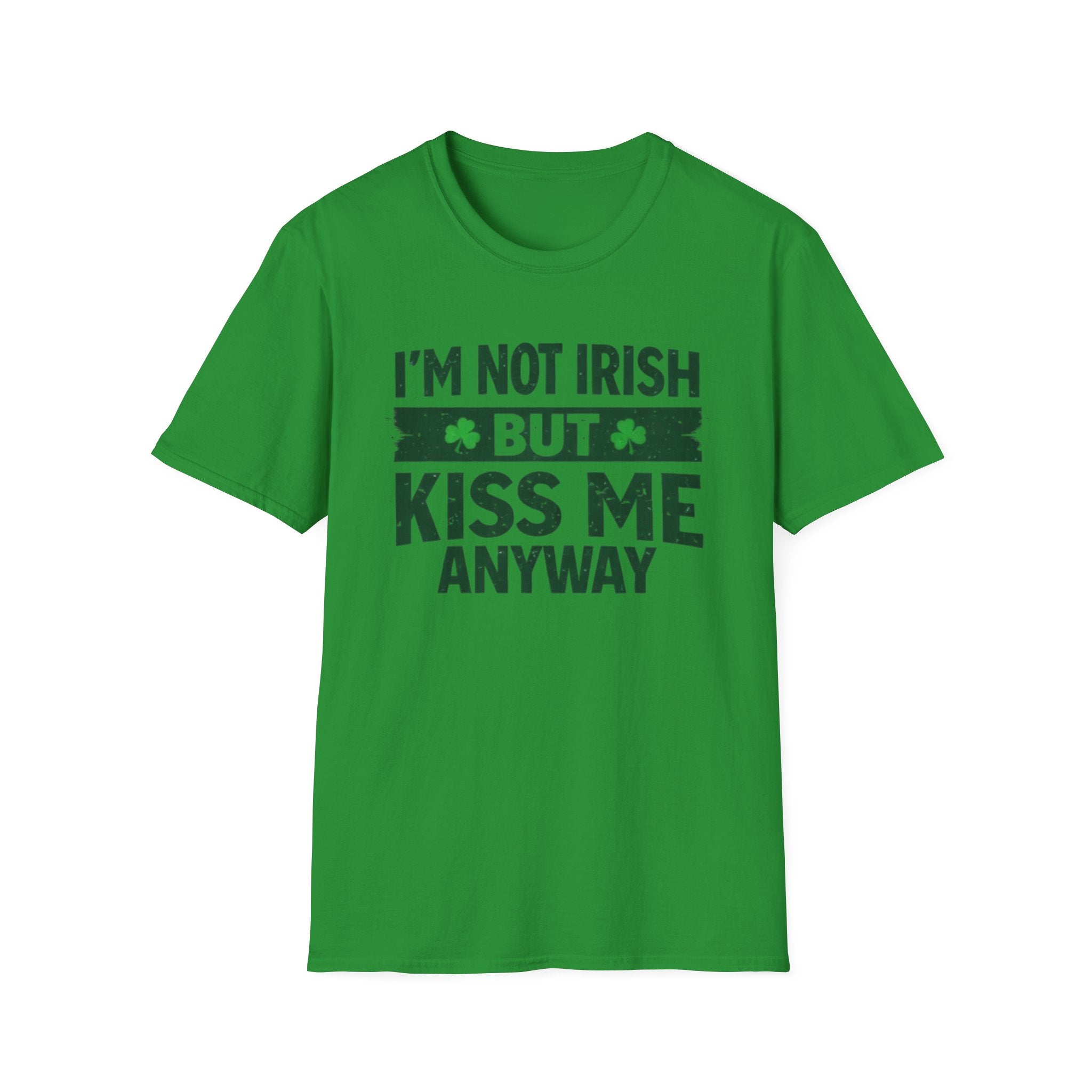 St. Patrick's Day T-Shirt — "I'm Not Irish But Kiss Me Anyway" — Funny Shamrock Graphic Tee