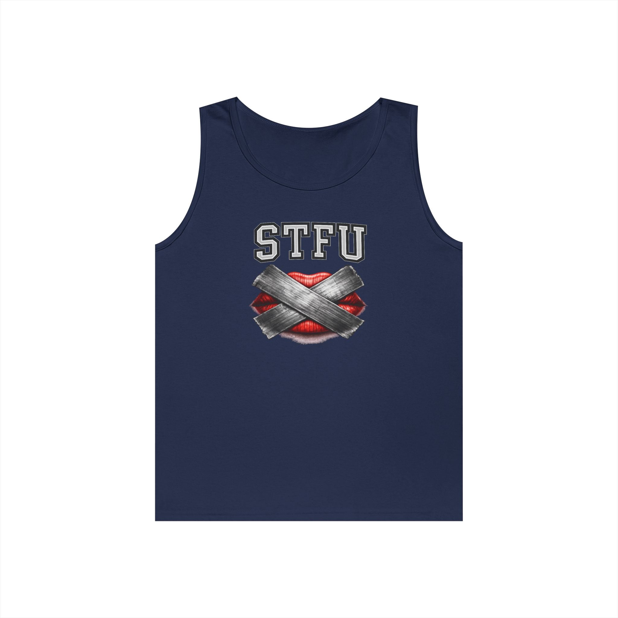 STFU Tape Lips Tank Top | Funny Censored Graphic