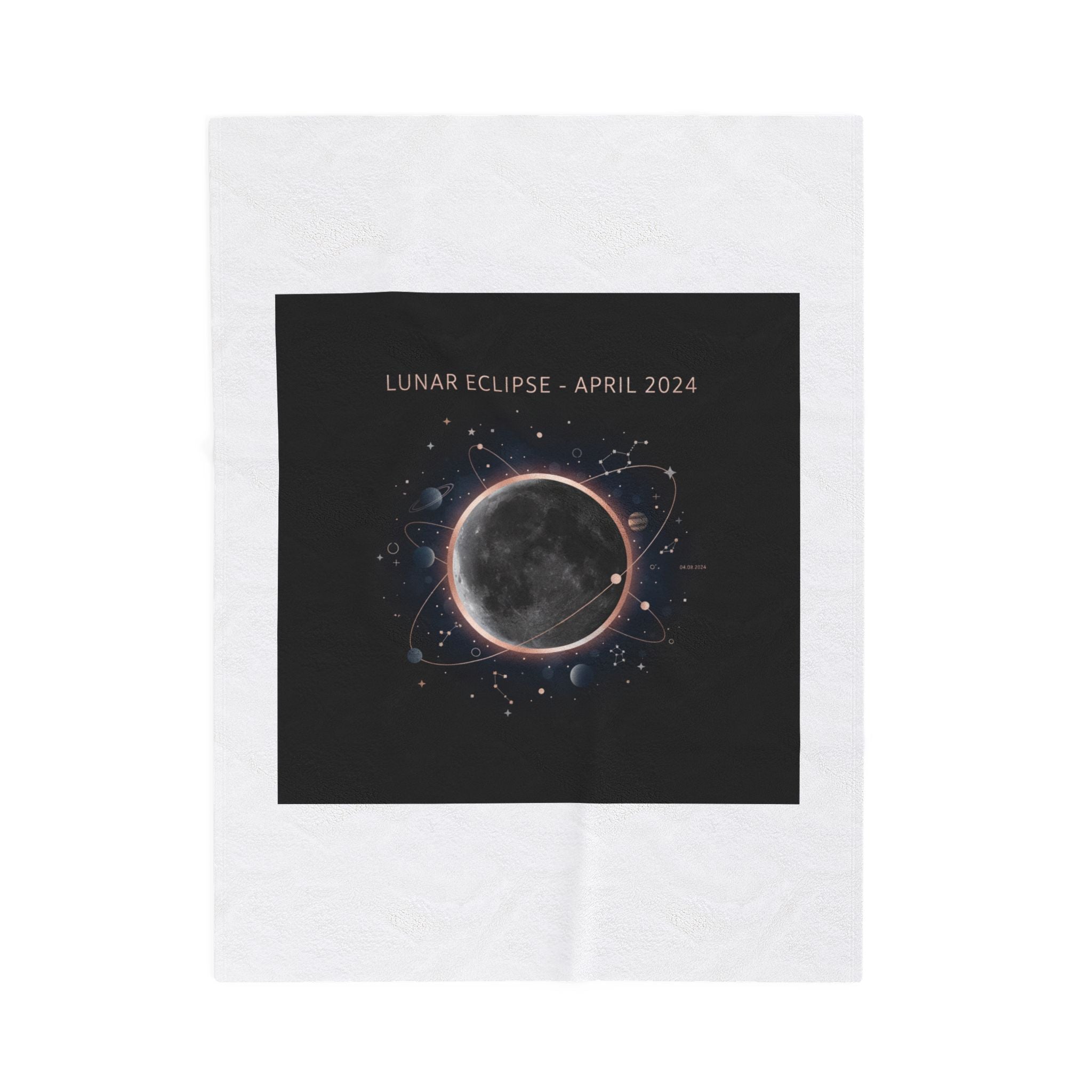 Lunar Eclipse April 2024 Velveteen Blanket | celestial, star map