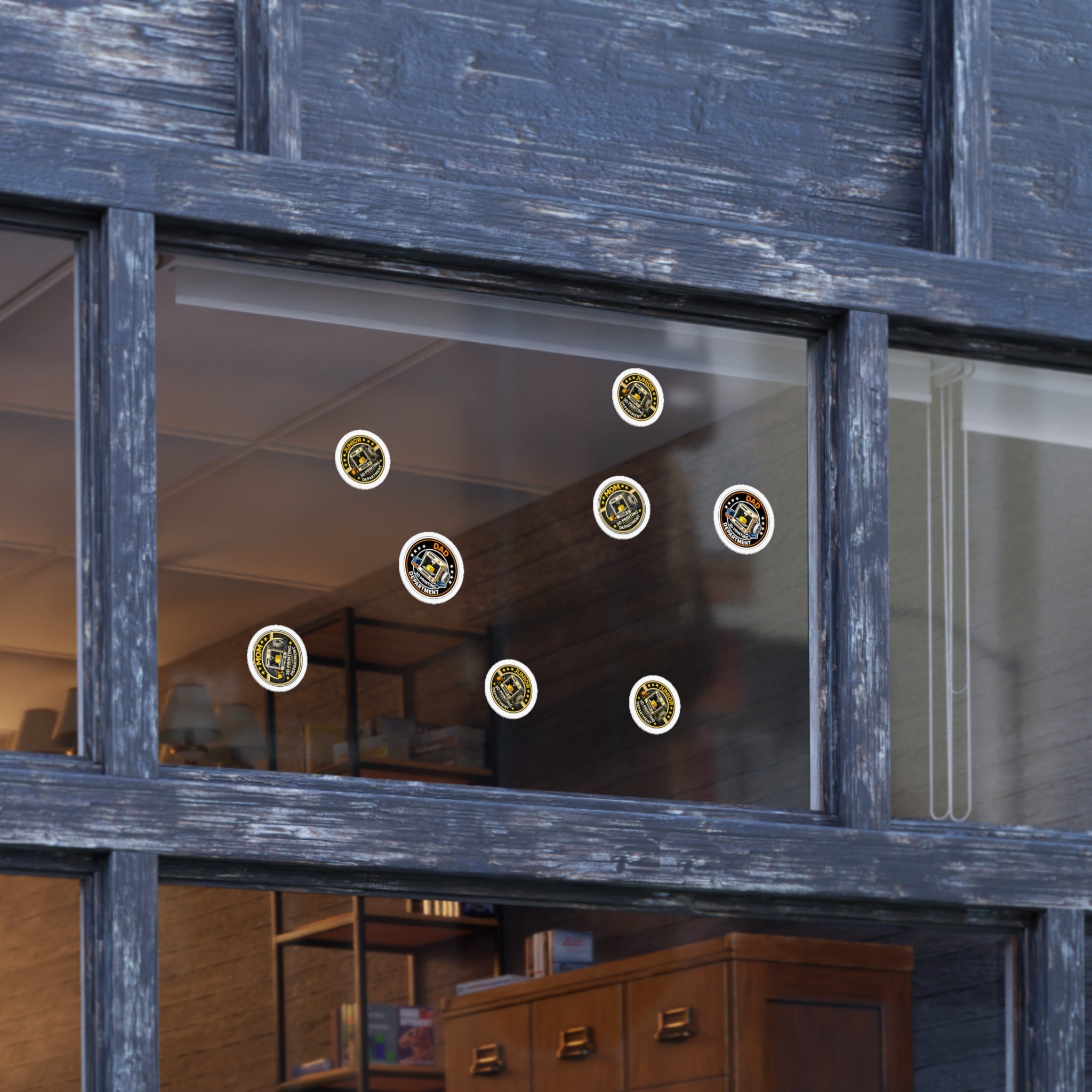 3D Printing Department Sticker Sheet, Sticker Set | Dad Mom Junior Holographic Badges