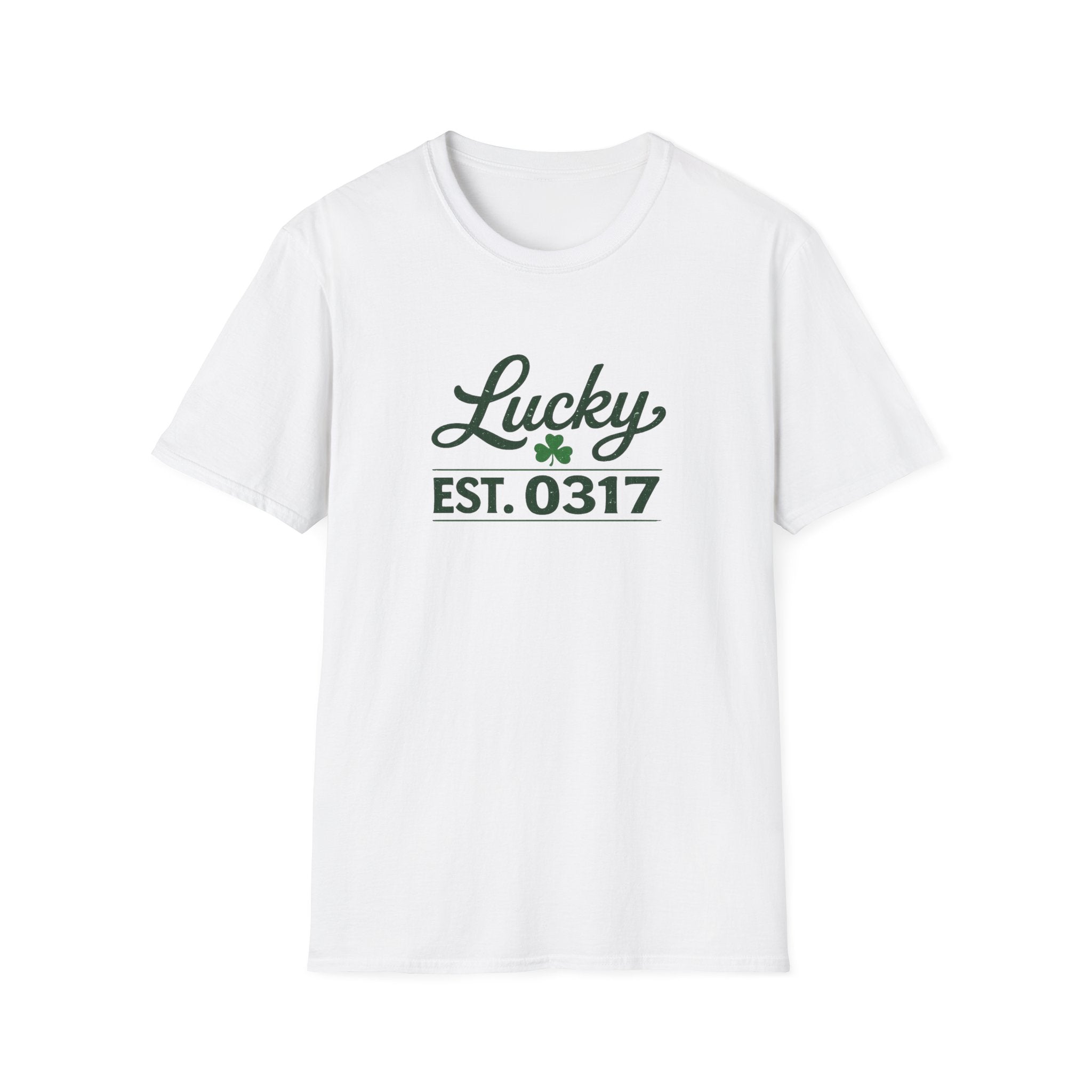 Lucky EST. 0317 T-Shirt - St. Patrick’s Day Shamrock Graphic Tee - Retro Lucky Irish Shirt