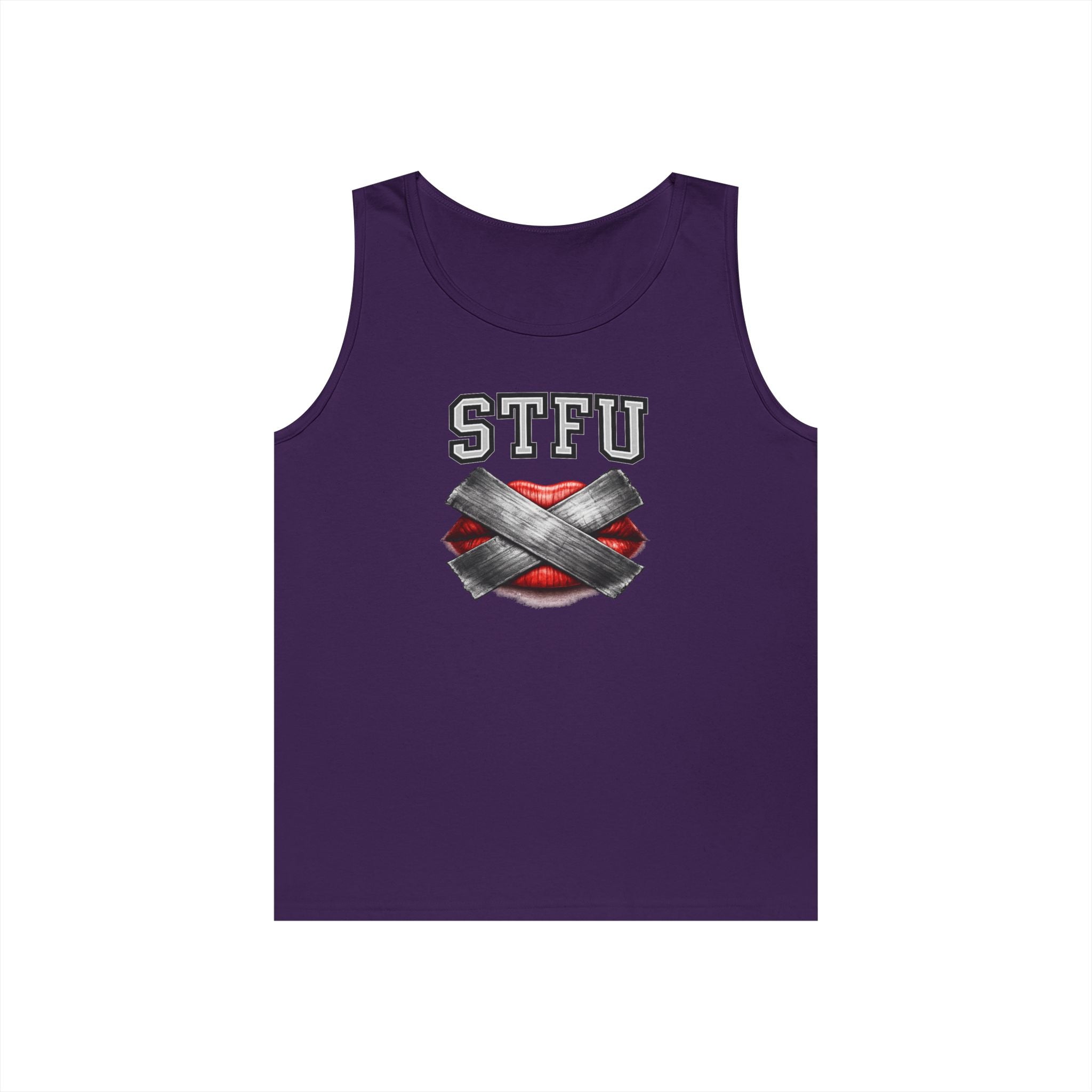 STFU Tape Lips Tank Top | Funny Censored Graphic