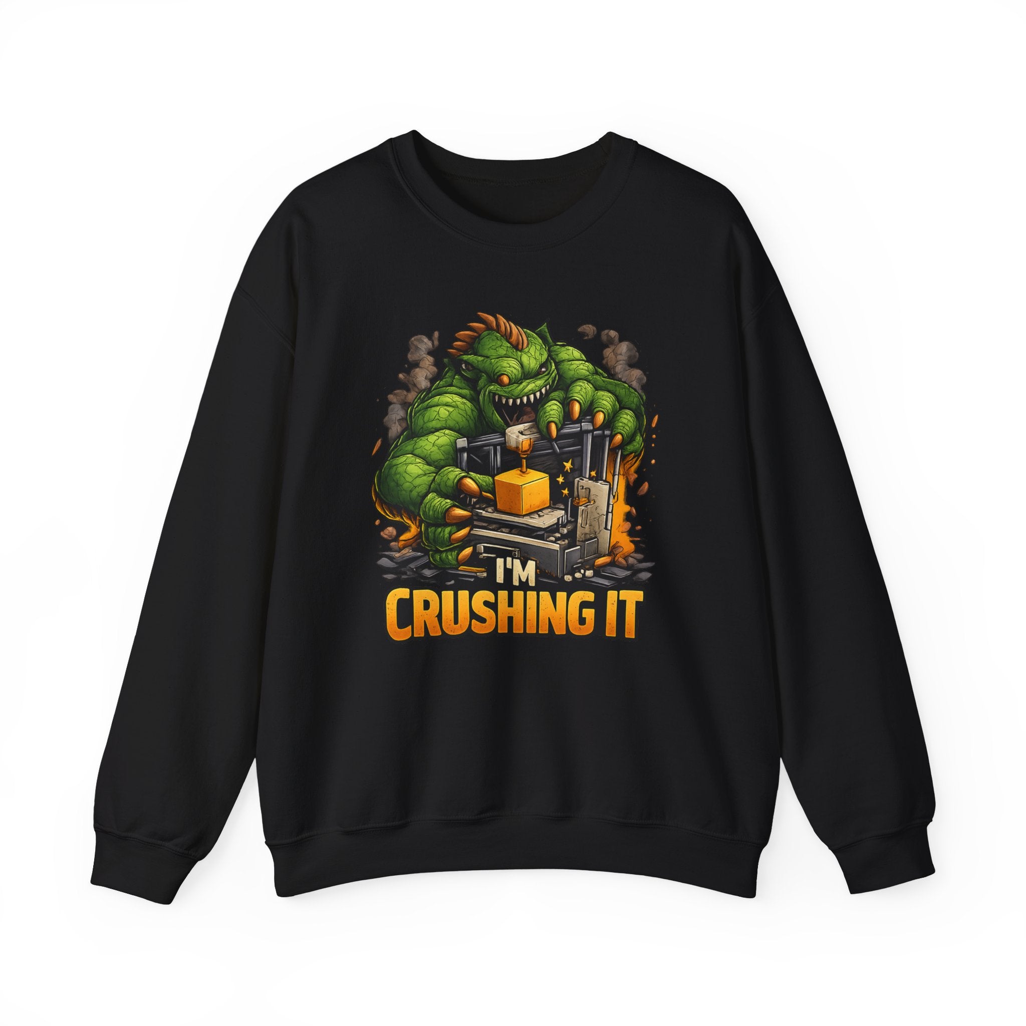 3D Printer Monster Crushing It sweatshirt | I'm Crushing It 3D Printing Crewneck