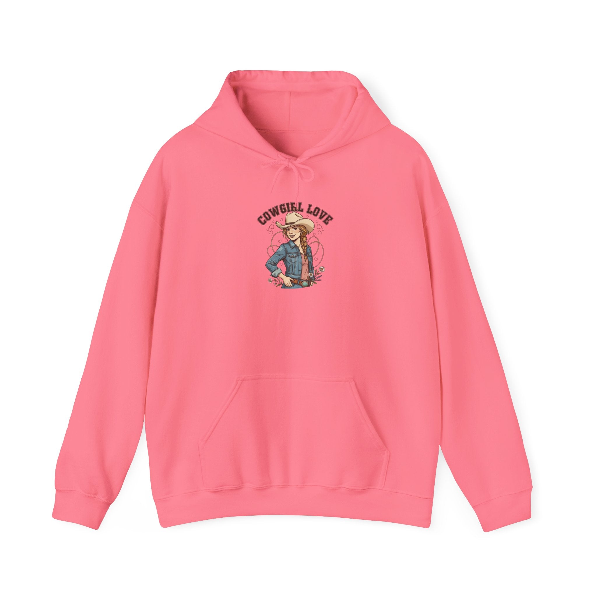 Cowgirl Love Hoodie | Western Valentine, boot heart bandana design