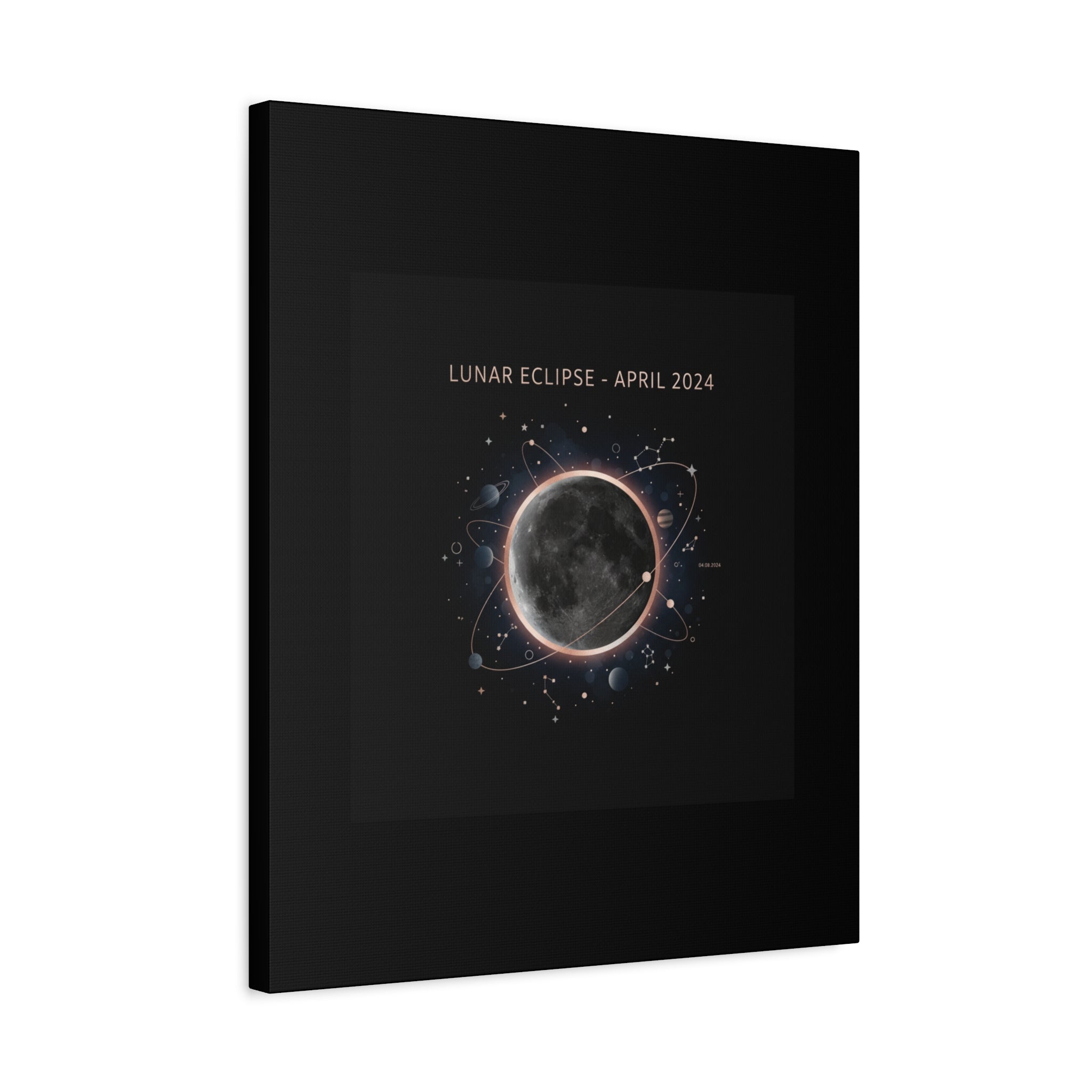 Lunar Eclipse April 2024 Canvas | eclipse decor, star map poster