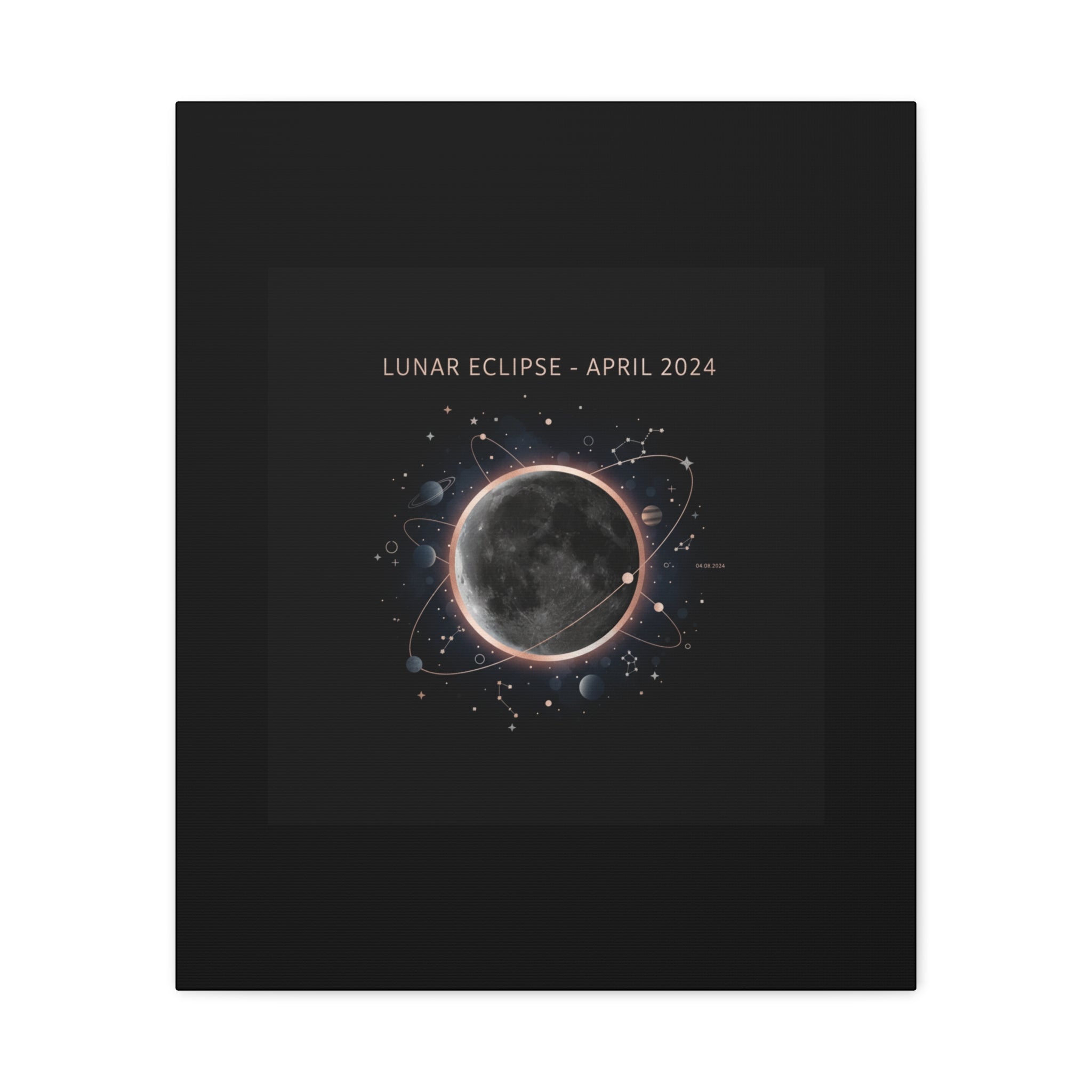 Lunar Eclipse April 2024 Canvas | eclipse decor, star map poster