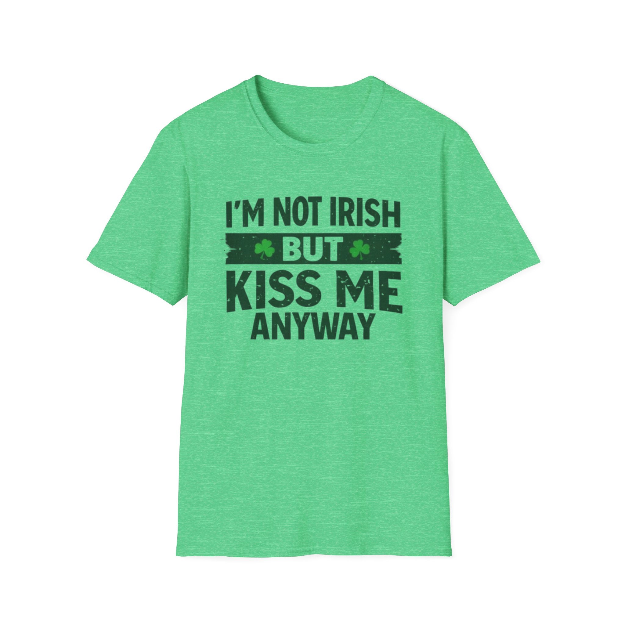 St. Patrick's Day T-Shirt — "I'm Not Irish But Kiss Me Anyway" — Funny Shamrock Graphic Tee