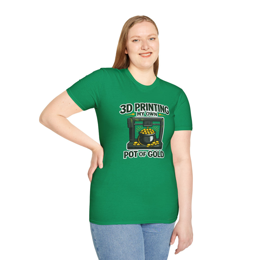 3D Printing My Pot of Gold T-Shirt | Funny Maker St. Patrick’s Day Tee | 3D Printer Shamrock Graphic