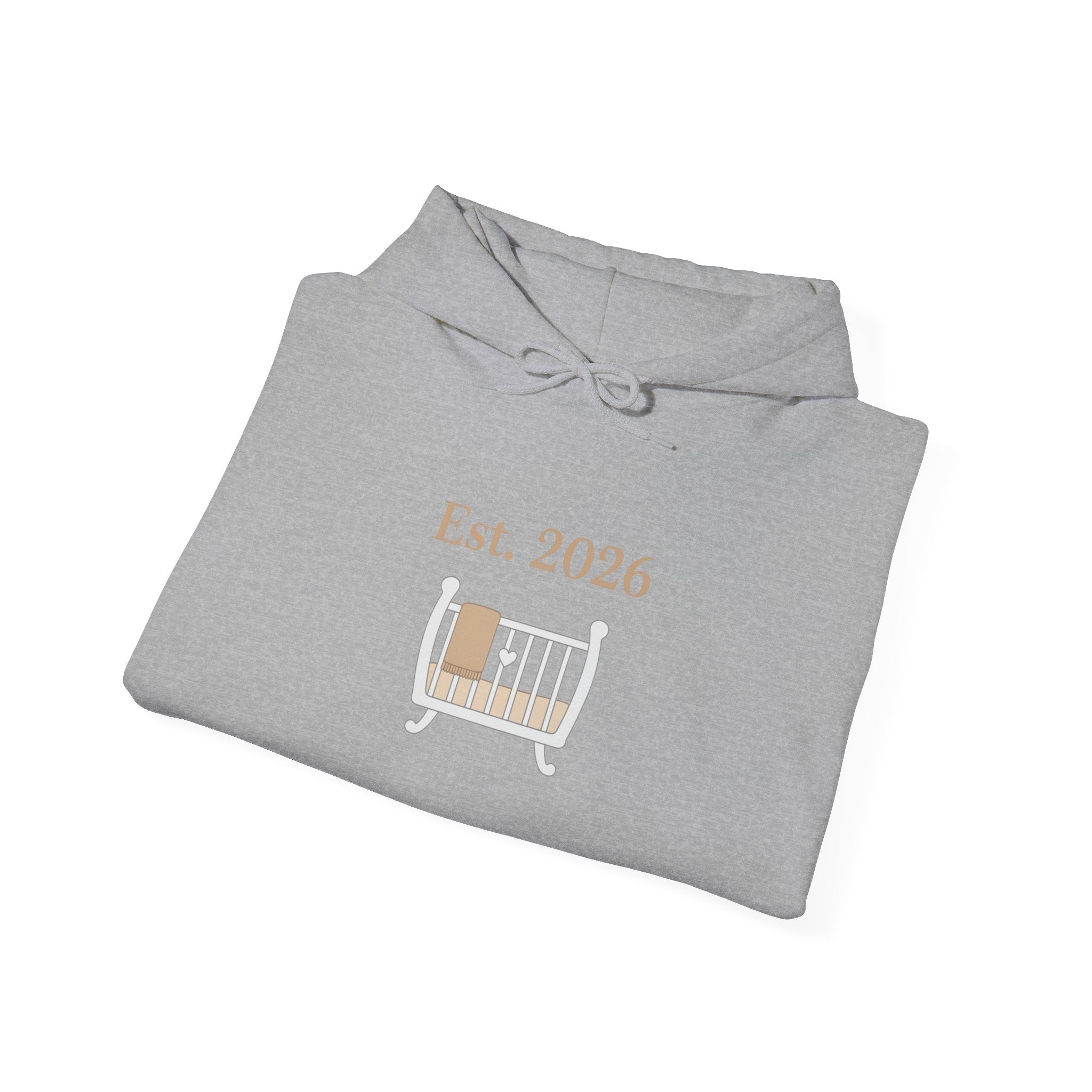 Est. 2026 Hoodie | Parent Announcement, Minimal Typewriter Badge
