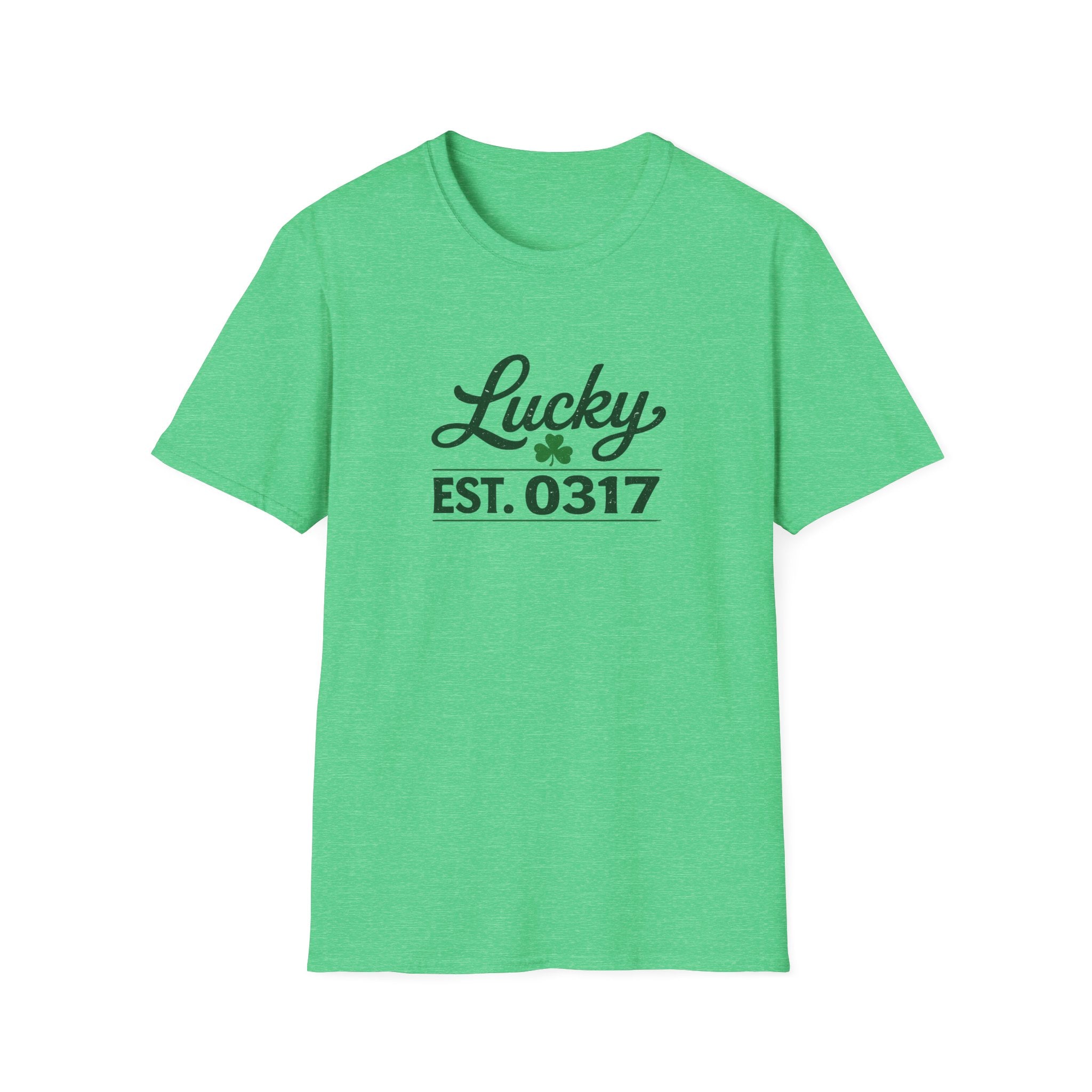 Lucky EST. 0317 T-Shirt - St. Patrick’s Day Shamrock Graphic Tee - Retro Lucky Irish Shirt