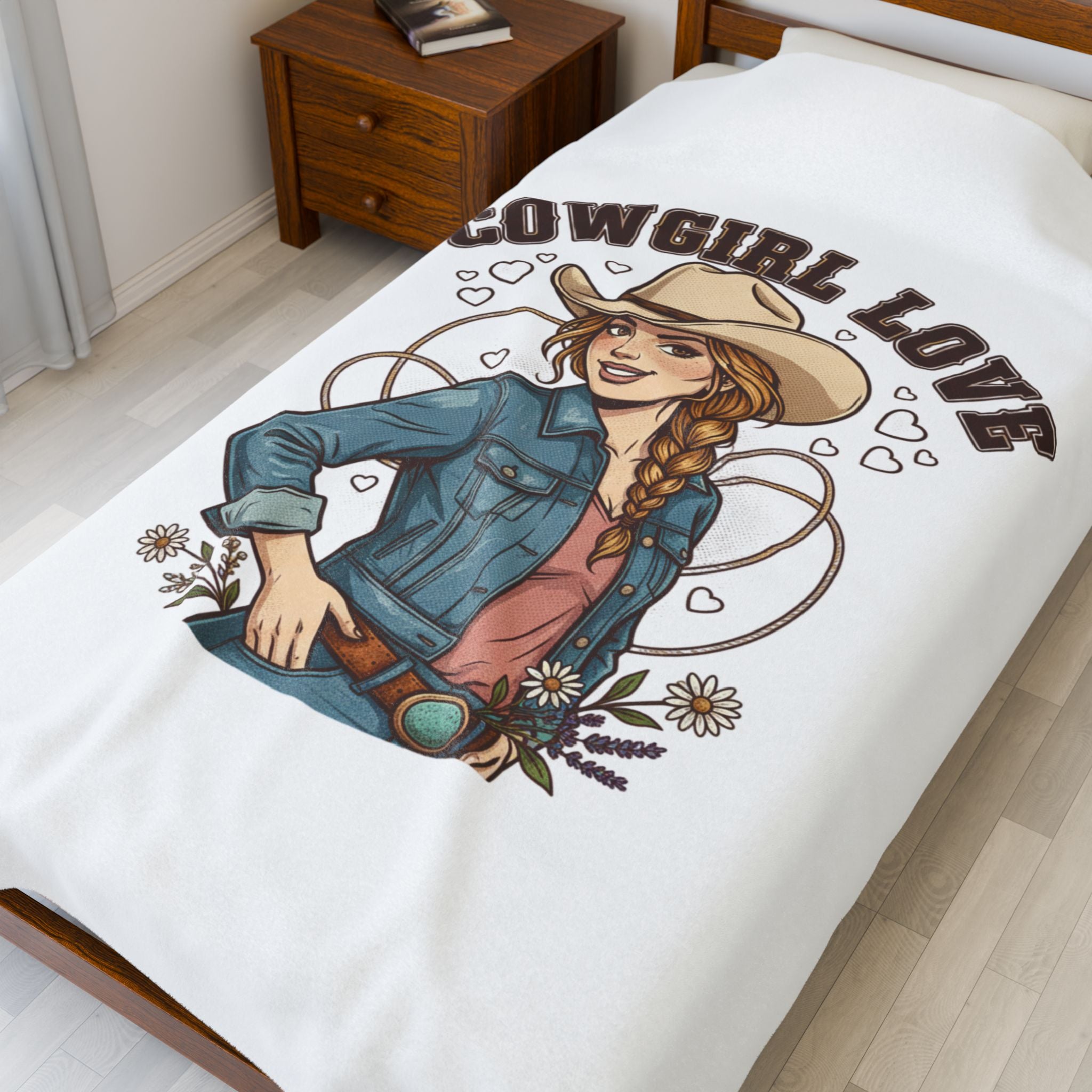 Cowgirl Love Blanket | Western Valentine, Cowboy Heart Bandana