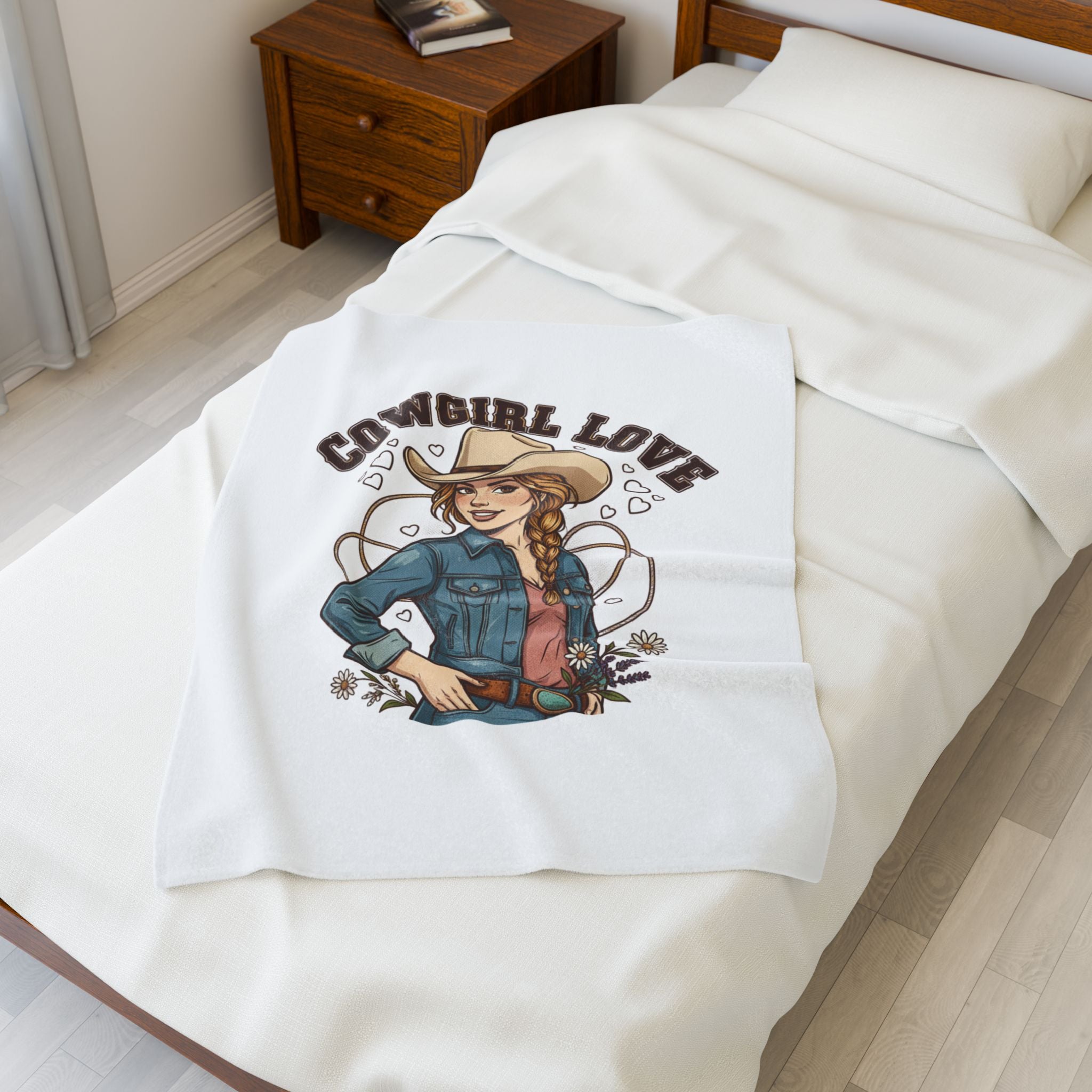 Cowgirl Love Blanket | Western Valentine, Cowboy Heart Bandana