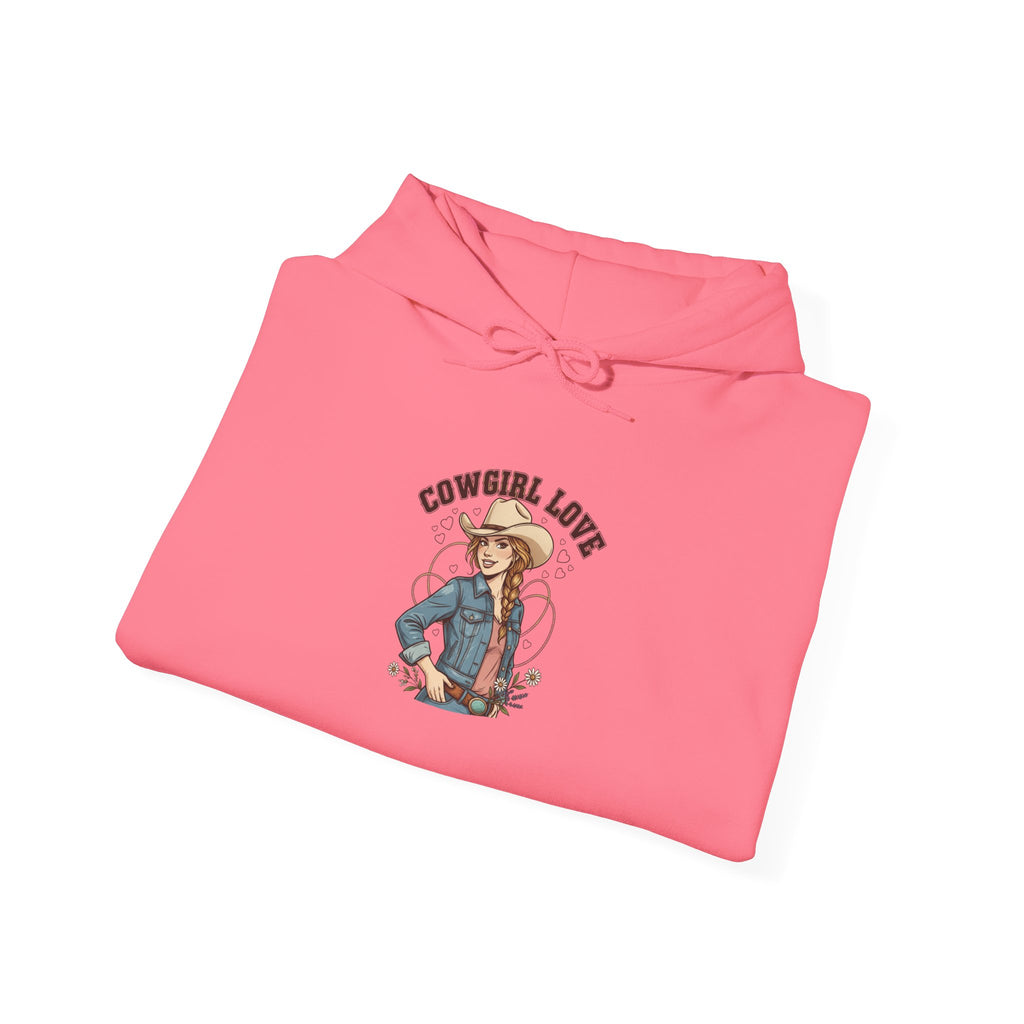 Cowgirl Love Hoodie | Western Valentine, boot heart bandana design