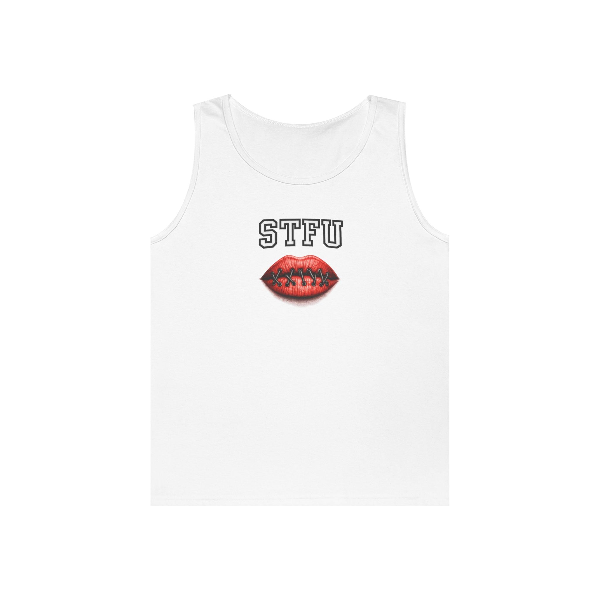 STFU Football Lips Tank Top | Funny Football Lip Graphic