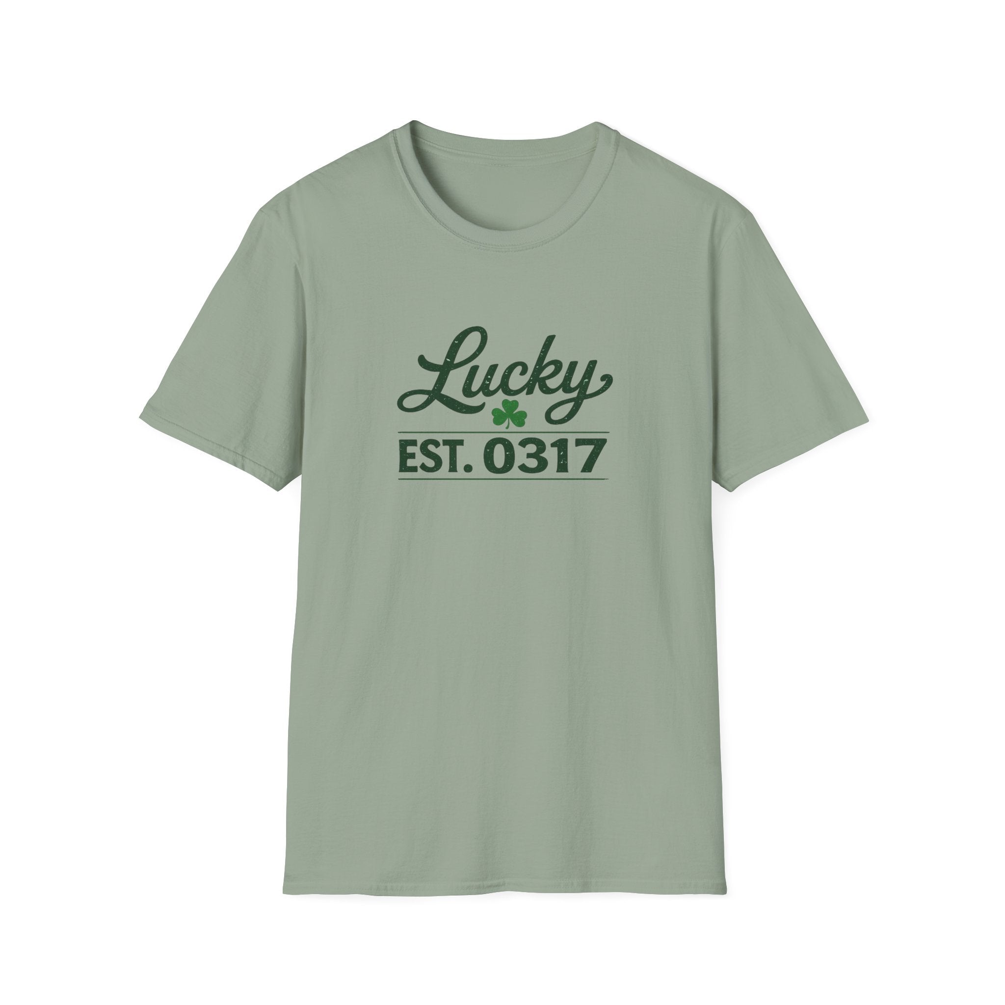 Lucky EST. 0317 T-Shirt - St. Patrick’s Day Shamrock Graphic Tee - Retro Lucky Irish Shirt