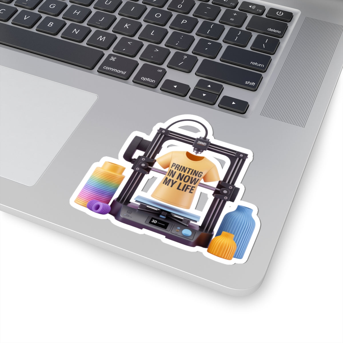 3D Printer with T-Shirt Design Kiss-Cut Stickers | Printing In My Life