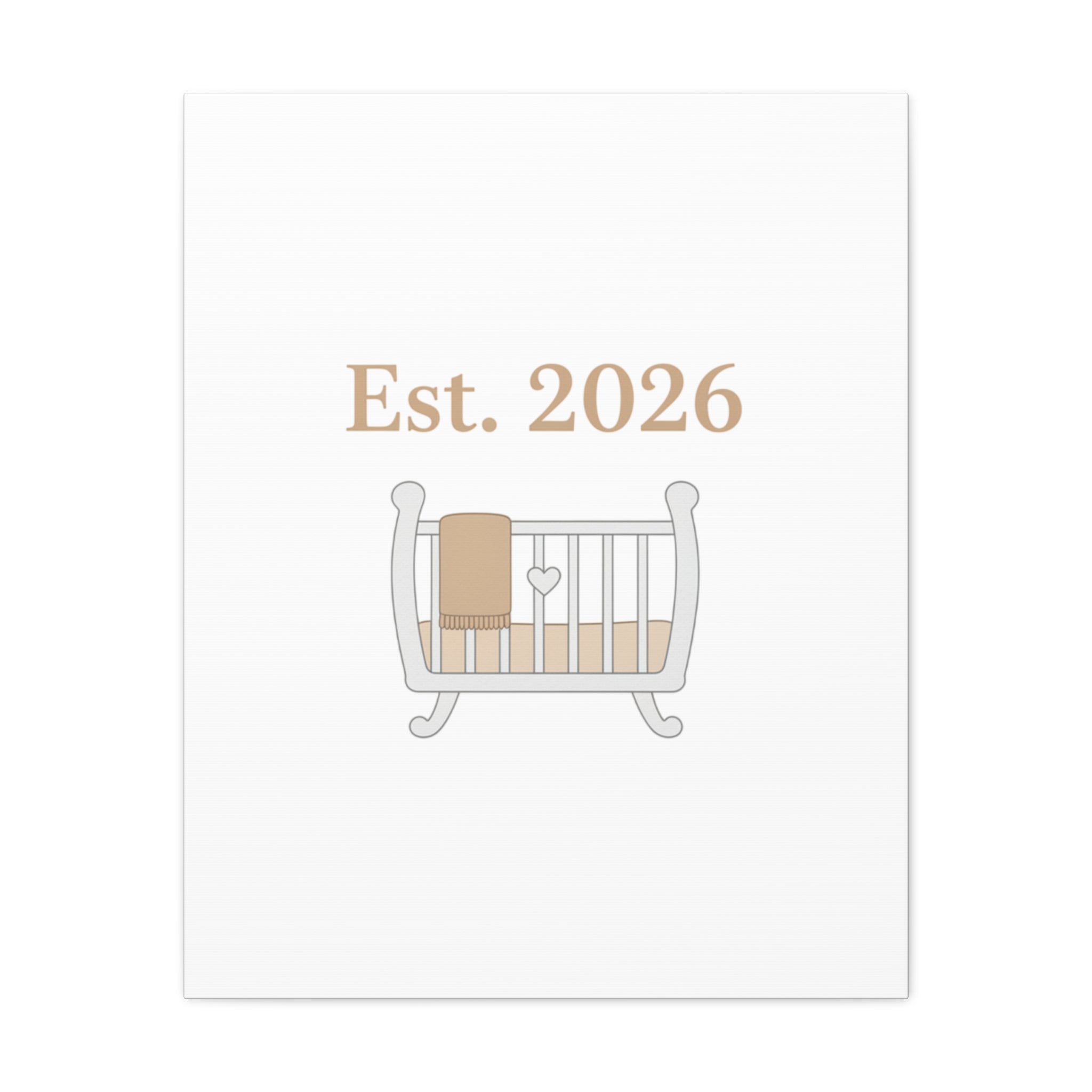 Est. 2026 Crib Canvas | Nursery Wall Art, New Parent Keepsake