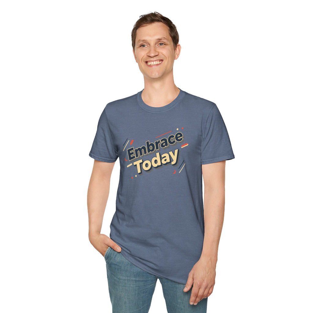 Embrace Today Tee | shadow typography shirt, 3D simple text