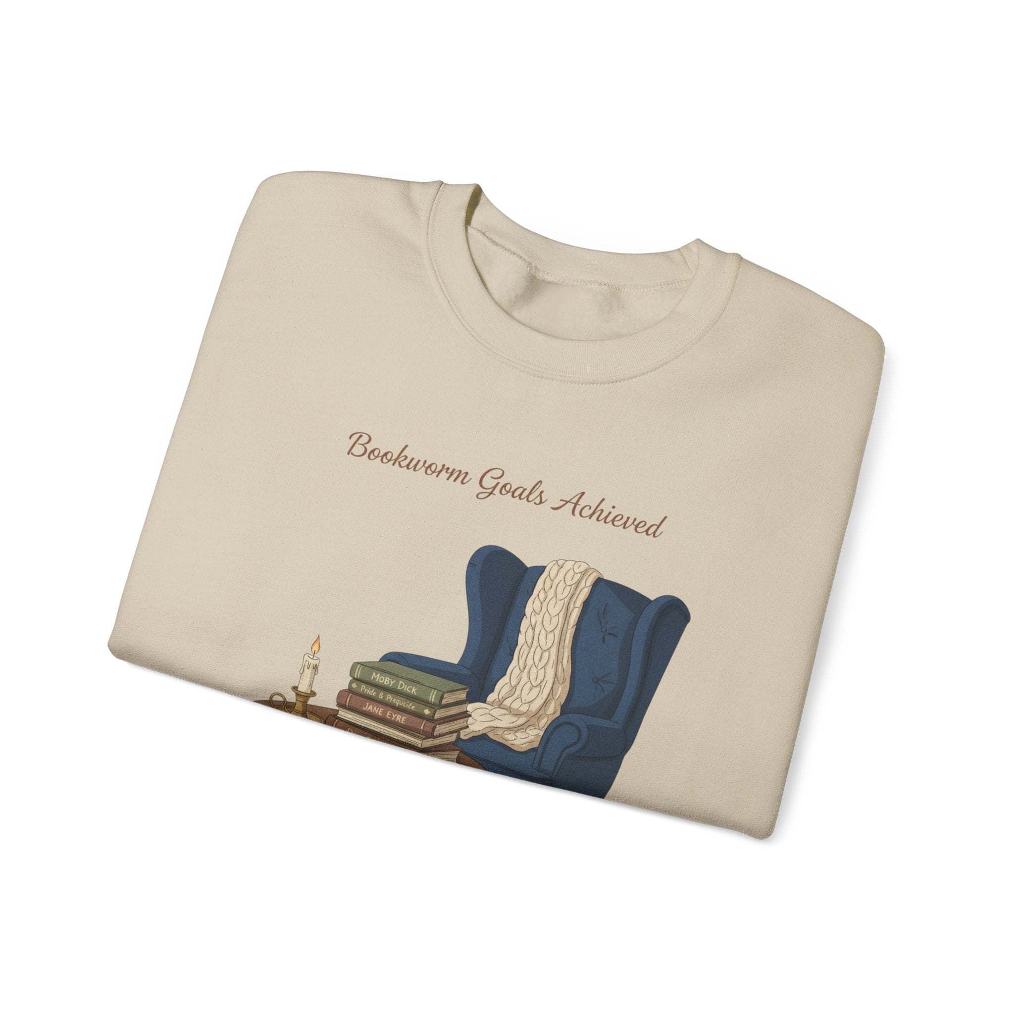 Bookworm Goals Achieved Sweatshirt | Reading Challenge, Cozy Library Vibes