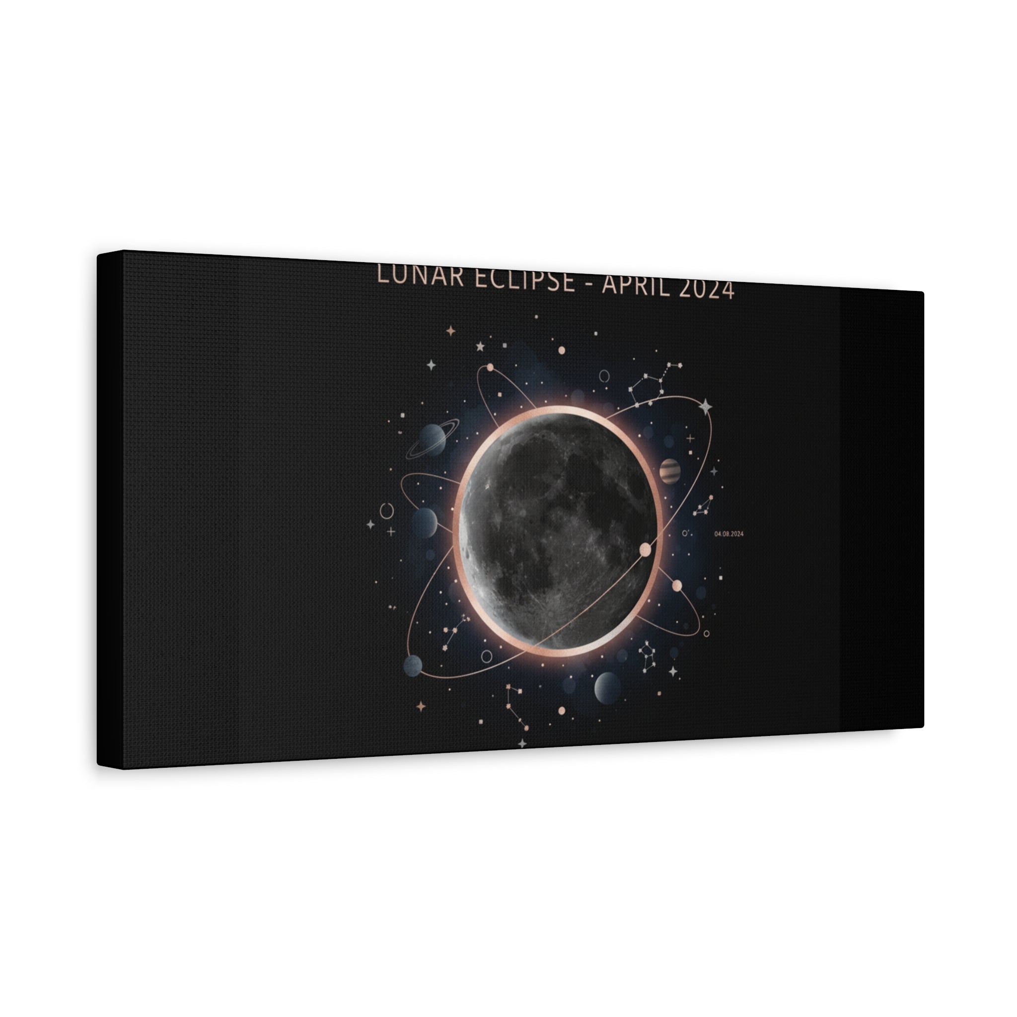 Lunar Eclipse April 2024 Canvas | eclipse decor, star map poster