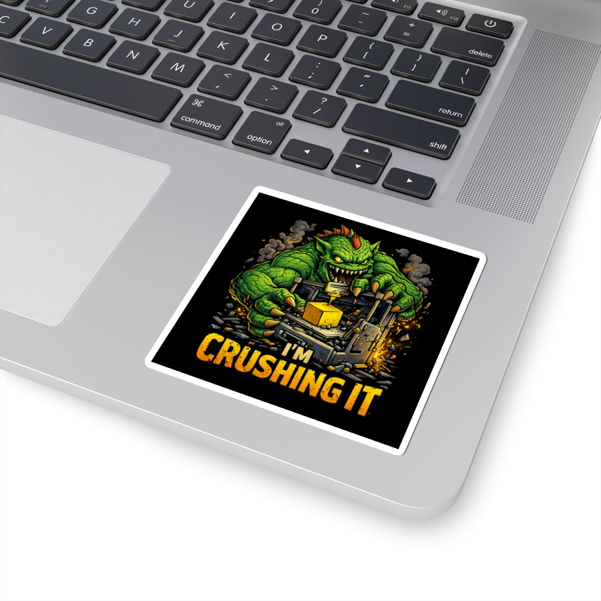 Monster Crushing 3D Printer Sticker | Kiss-Cut Vinyl Decal