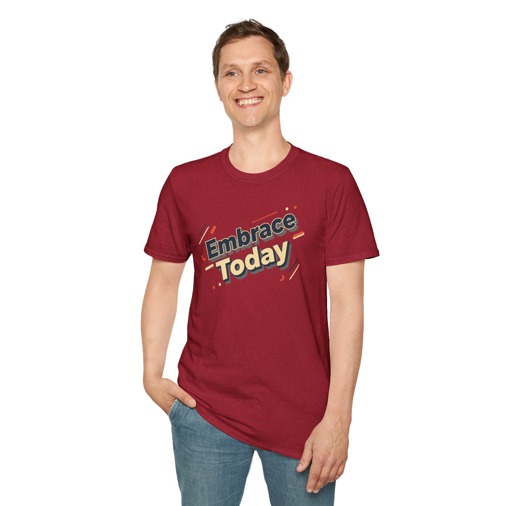 Embrace Today Tee | shadow typography shirt, 3D simple text