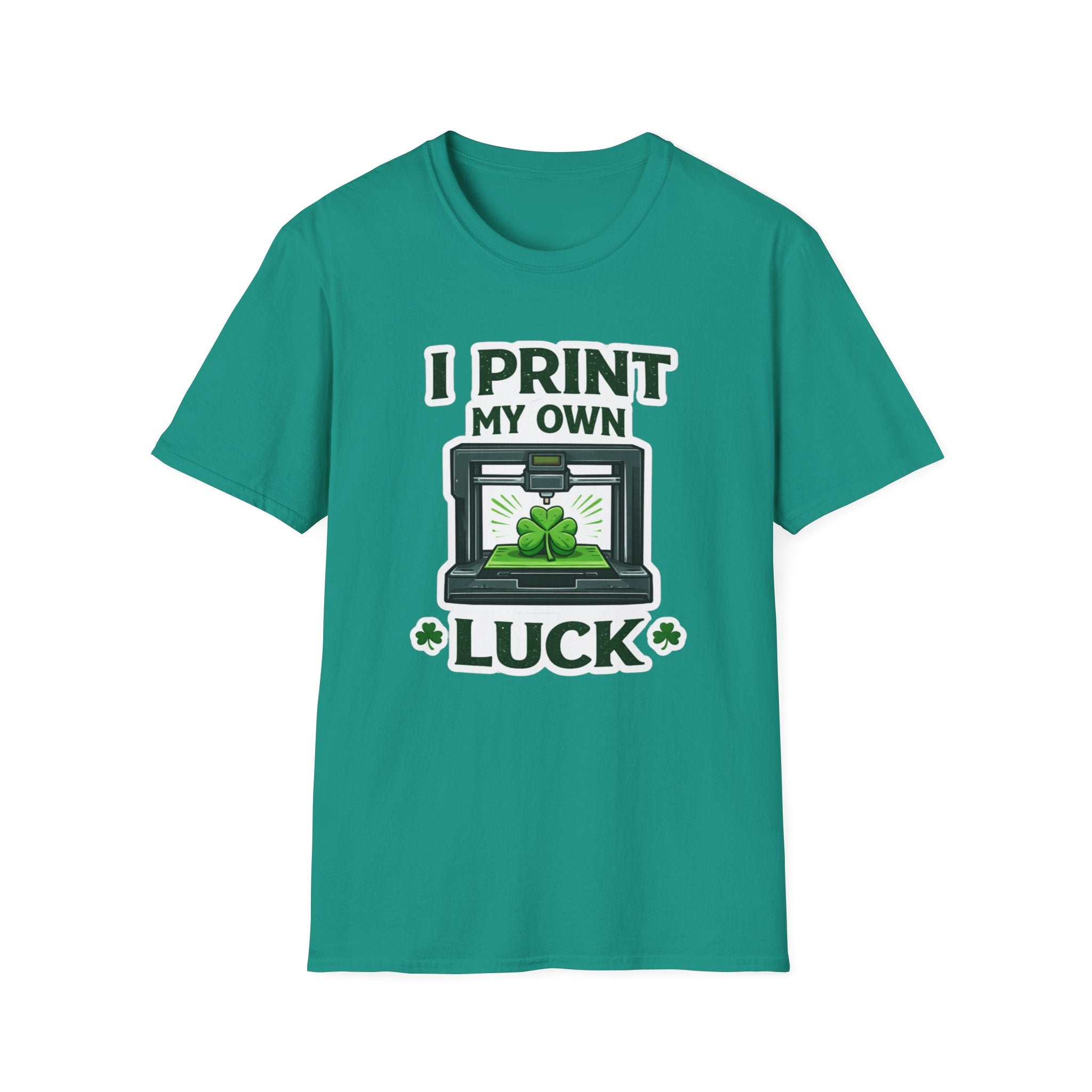 I Print My Own Luck St. Patrick's Day T-Shirt | Funny 3D Printing Maker Tee | Lucky Shamrock Graphic Shirt