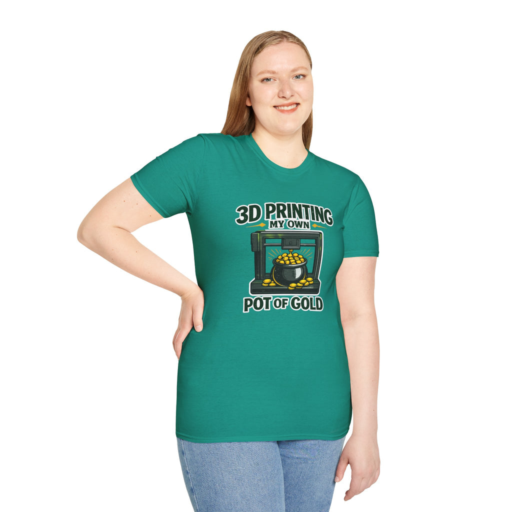 3D Printing My Pot of Gold T-Shirt | Funny Maker St. Patrick’s Day Tee | 3D Printer Shamrock Graphic