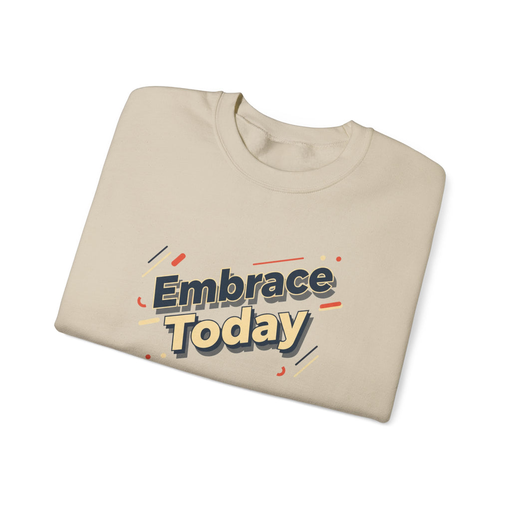Embrace Today Sweatshirt | shadow typography shirt, 3D simple text