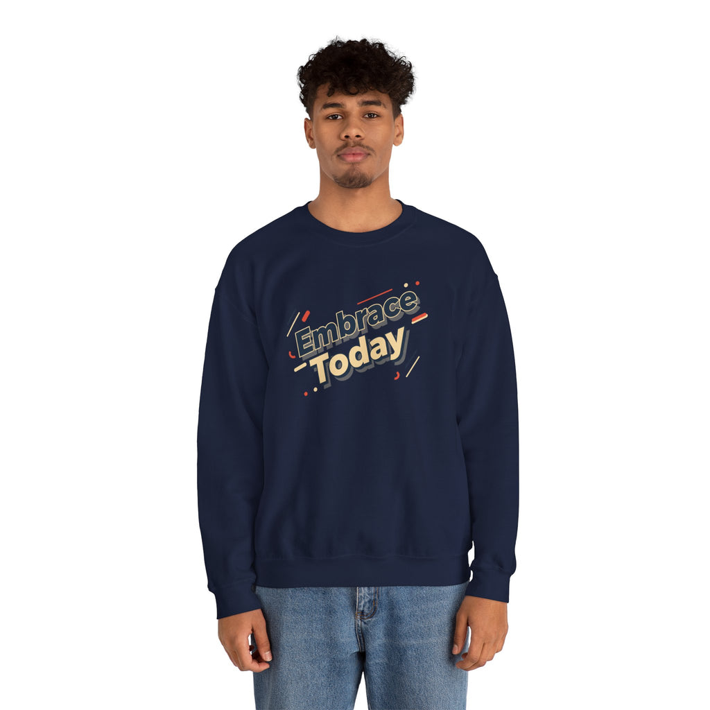 Embrace Today Sweatshirt | shadow typography shirt, 3D simple text