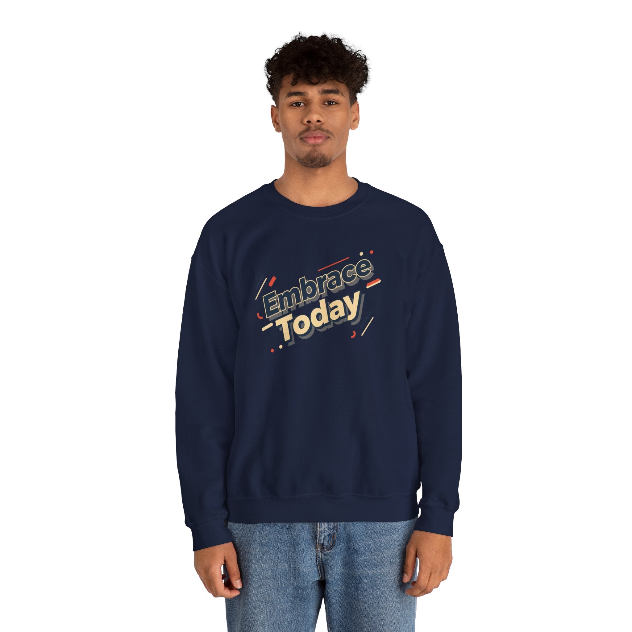 Embrace Today Sweatshirt | shadow typography shirt, 3D simple text