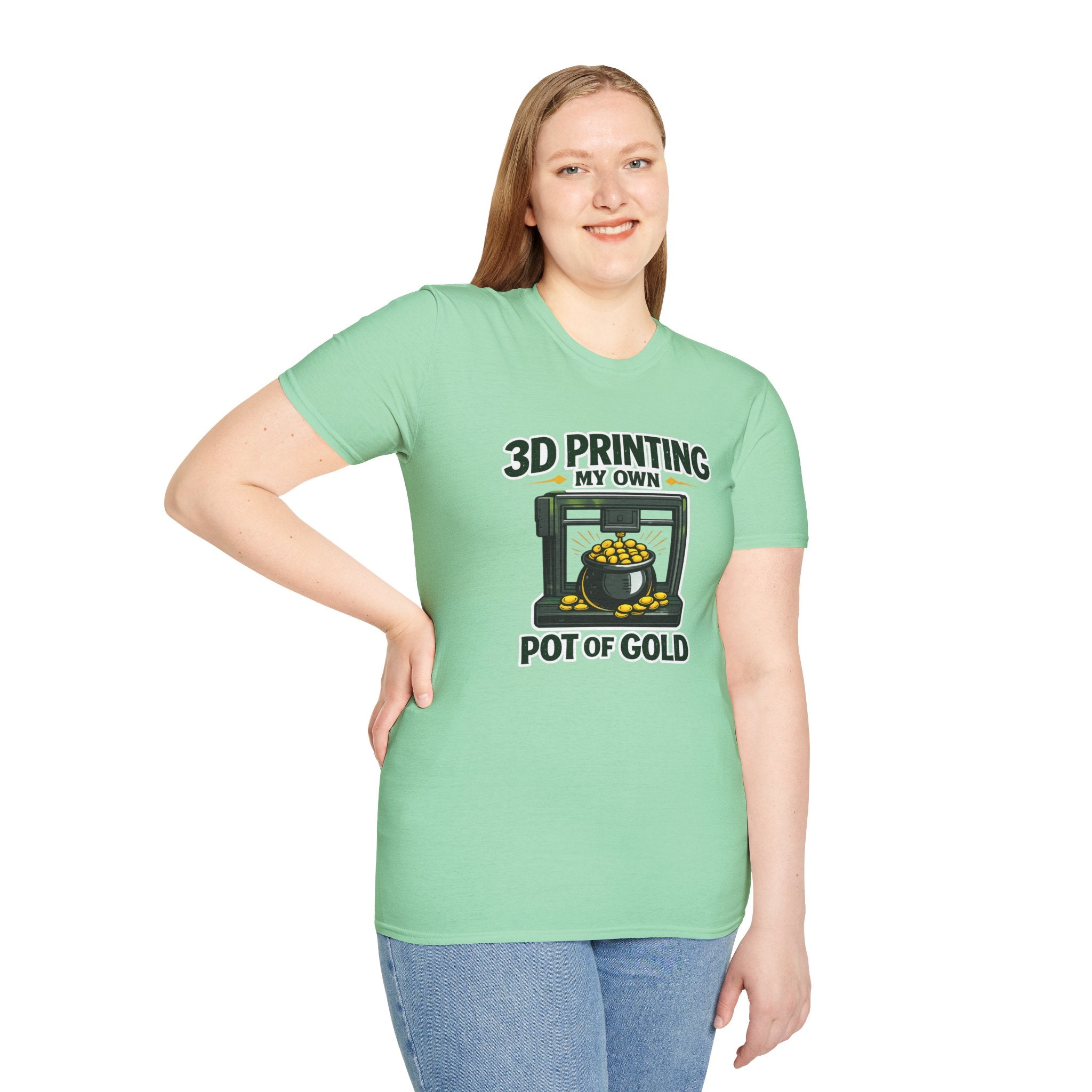 3D Printing My Pot of Gold T-Shirt | Funny Maker St. Patrick’s Day Tee | 3D Printer Shamrock Graphic