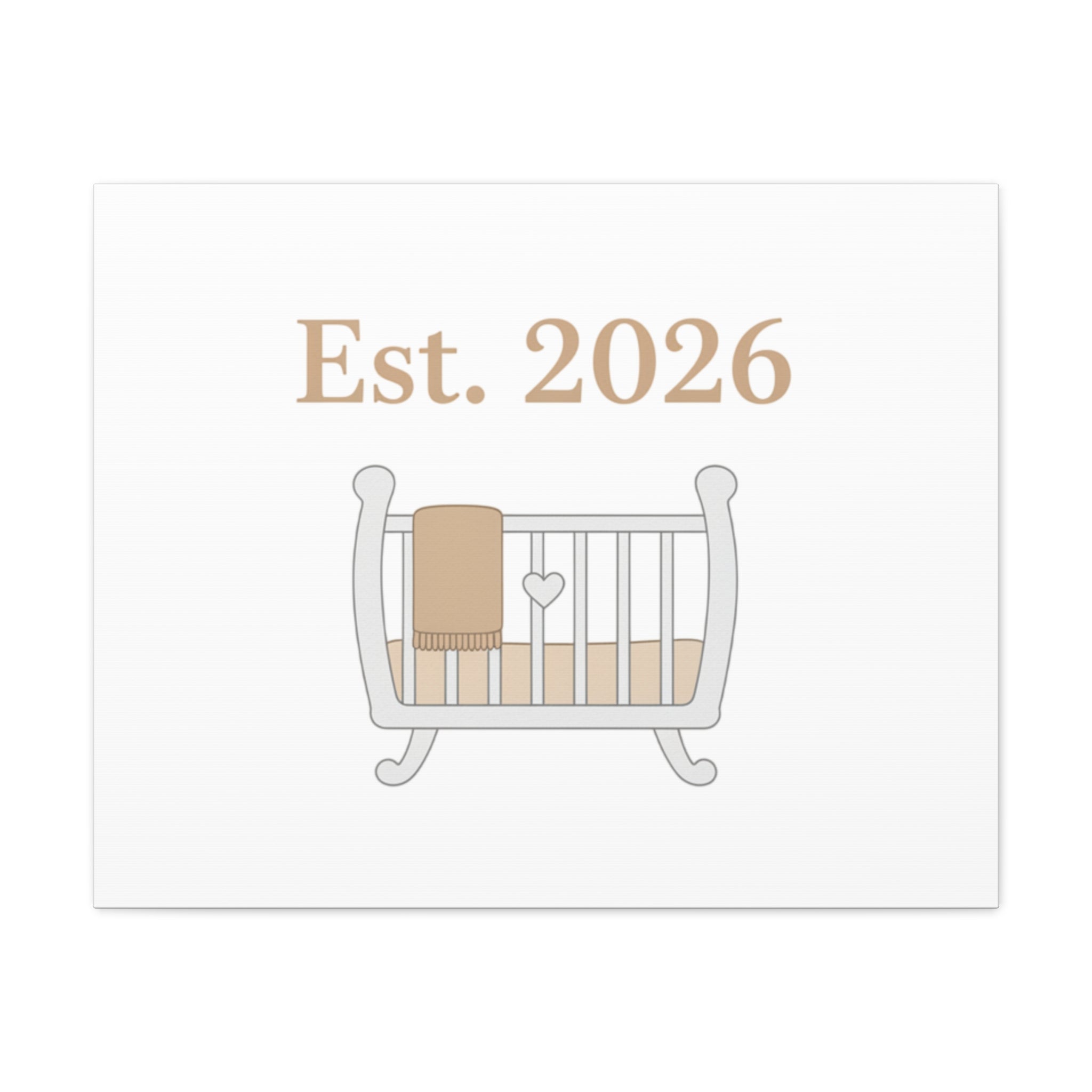 Est. 2026 Crib Canvas | Nursery Wall Art, New Parent Keepsake