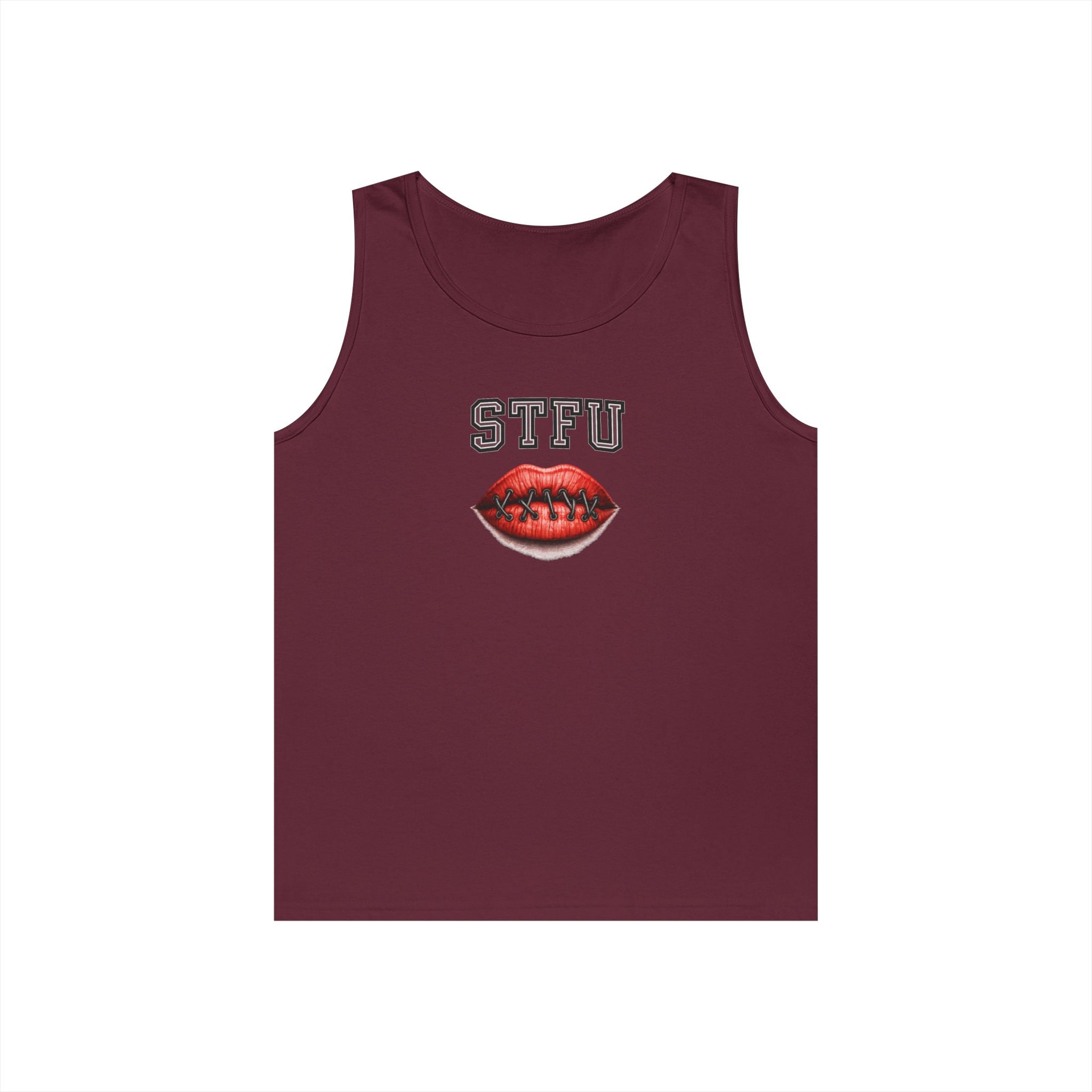 STFU Football Lips Tank Top | Funny Football Lip Graphic