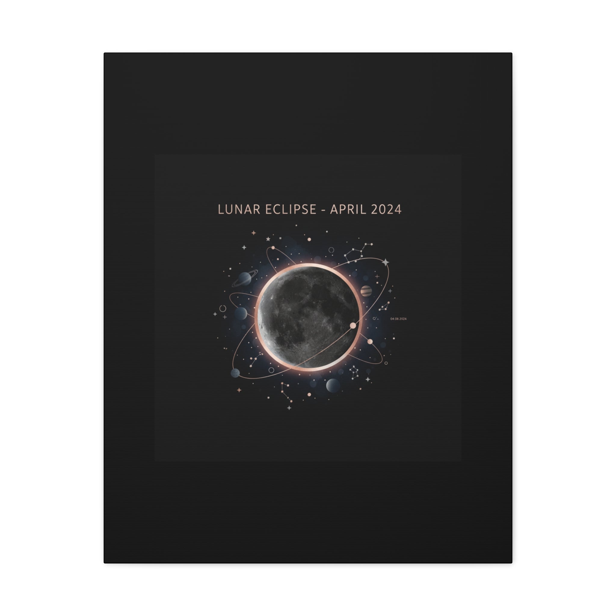Lunar Eclipse April 2024 Canvas | eclipse decor, star map poster