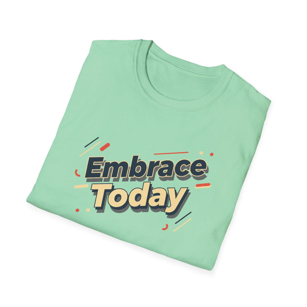Embrace Today Tee | shadow typography shirt, 3D simple text