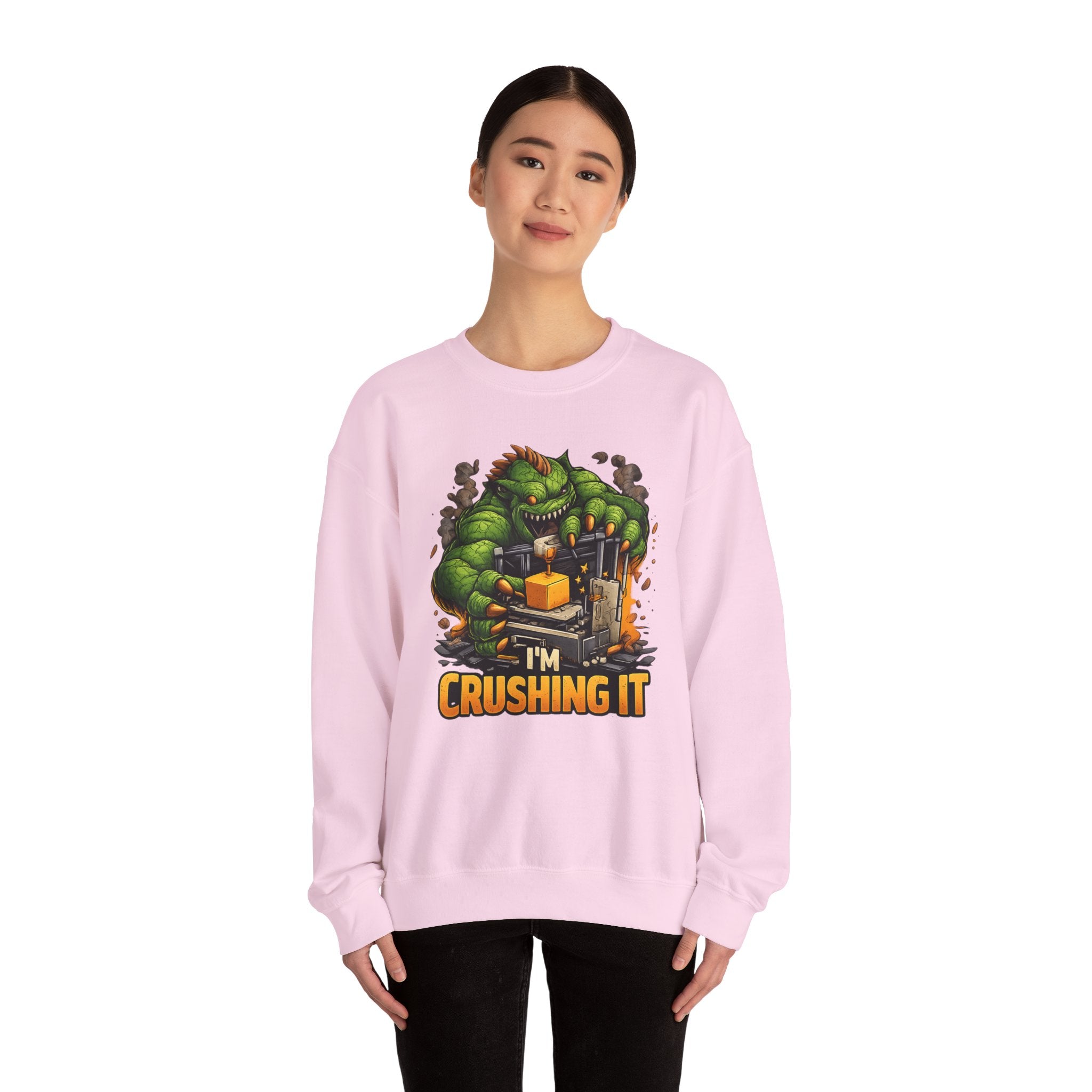 3D Printer Monster Crushing It sweatshirt | I'm Crushing It 3D Printing Crewneck