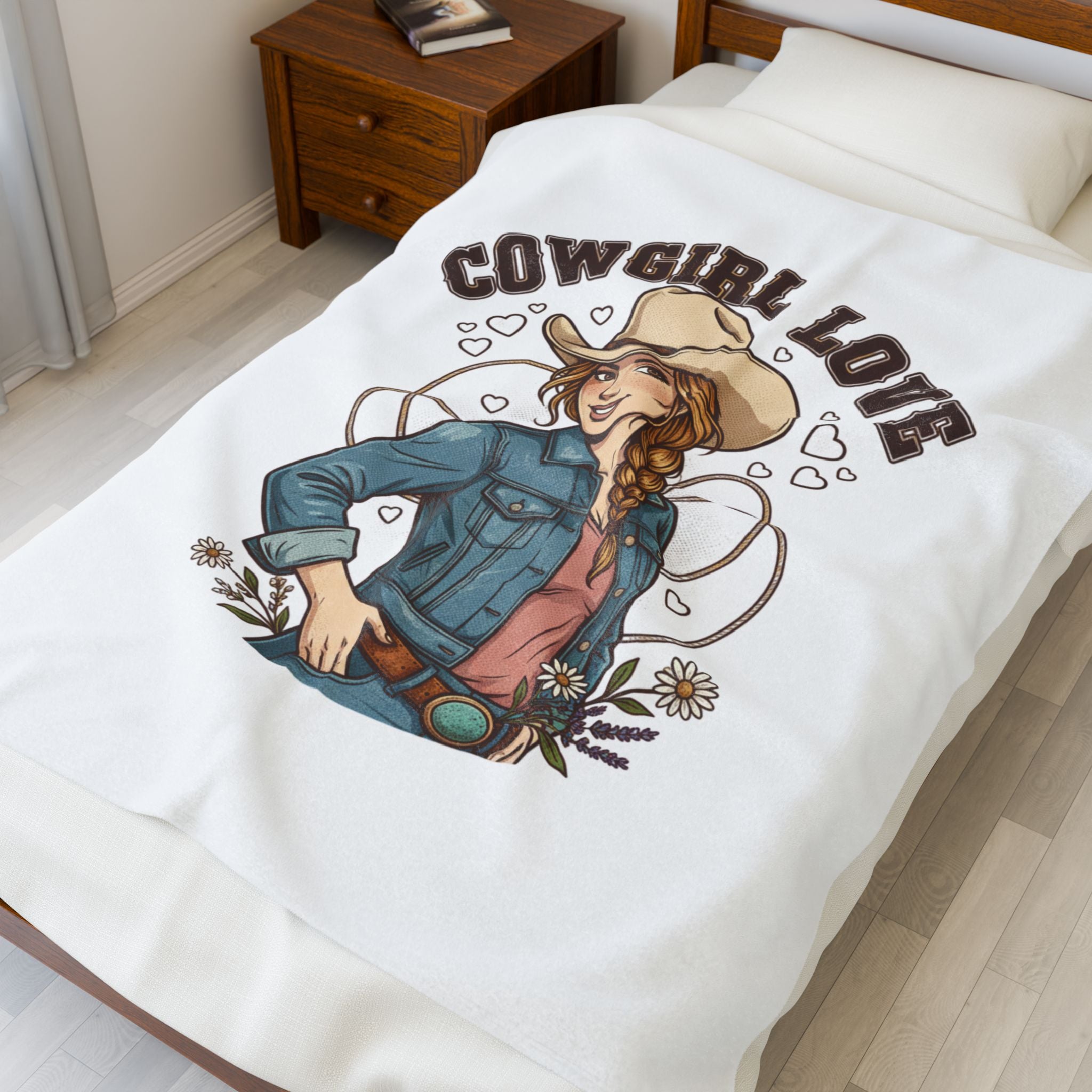 Cowgirl Love Blanket | Western Valentine, Cowboy Heart Bandana