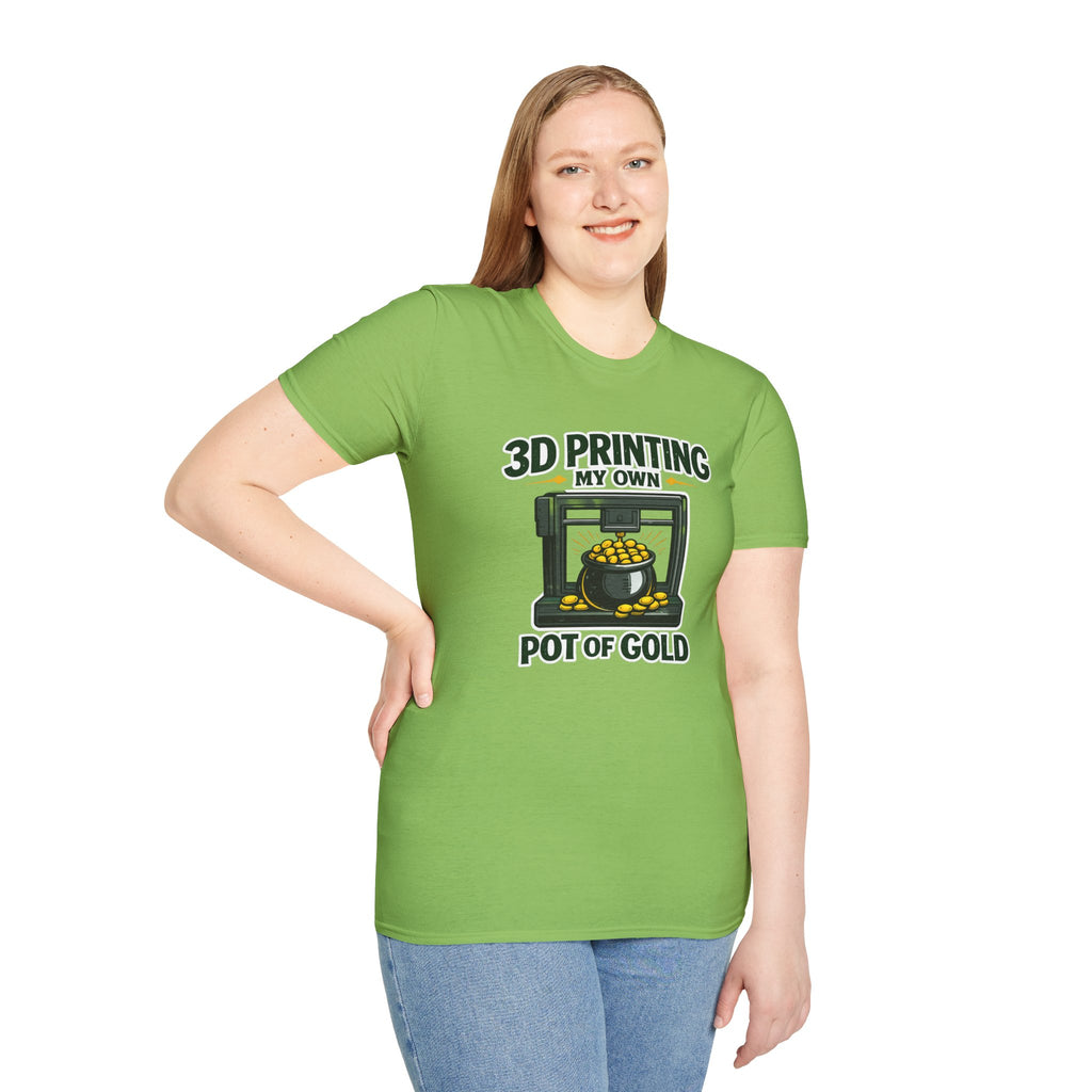 3D Printing My Pot of Gold T-Shirt | Funny Maker St. Patrick’s Day Tee | 3D Printer Shamrock Graphic