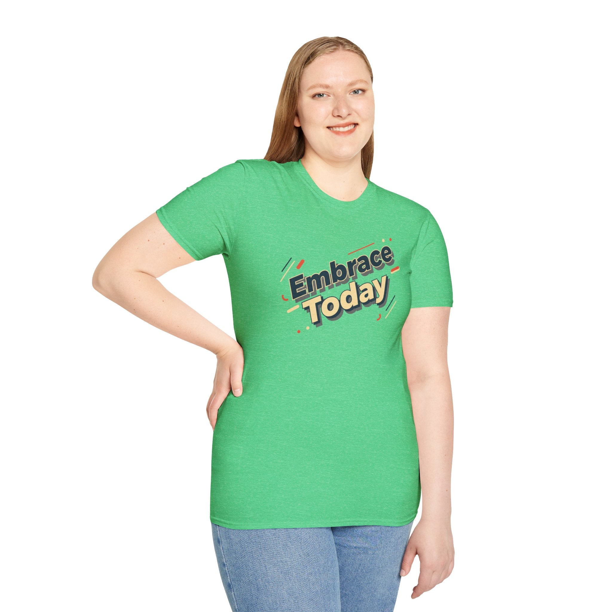 Embrace Today Tee | shadow typography shirt, 3D simple text